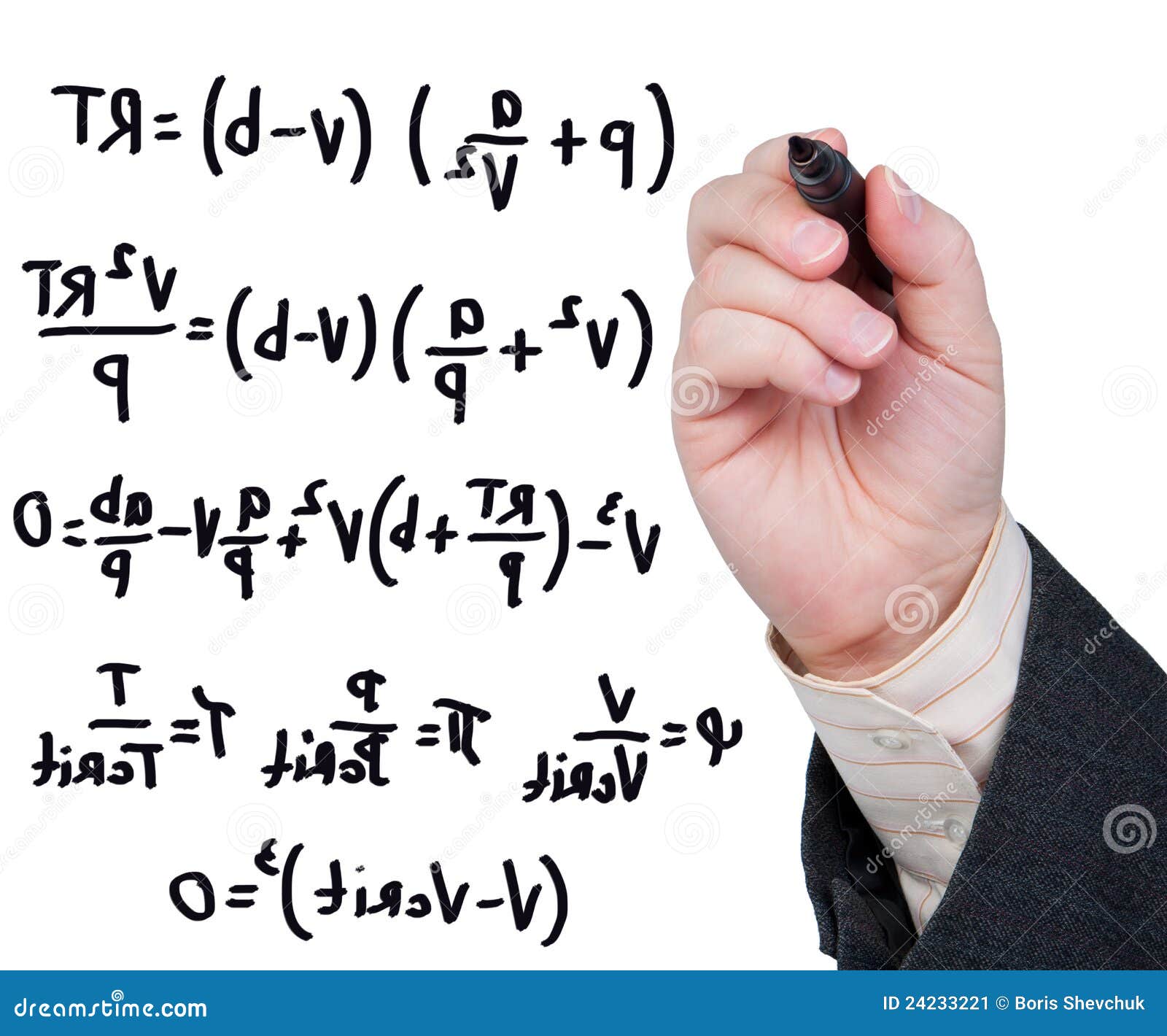 Equations Written in Marker on Glass. Stock Image Image of graphic