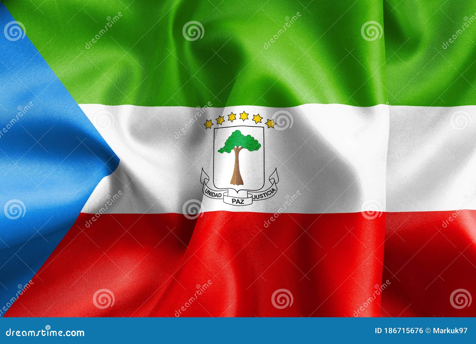 equatorial guinea flag rippled effect 