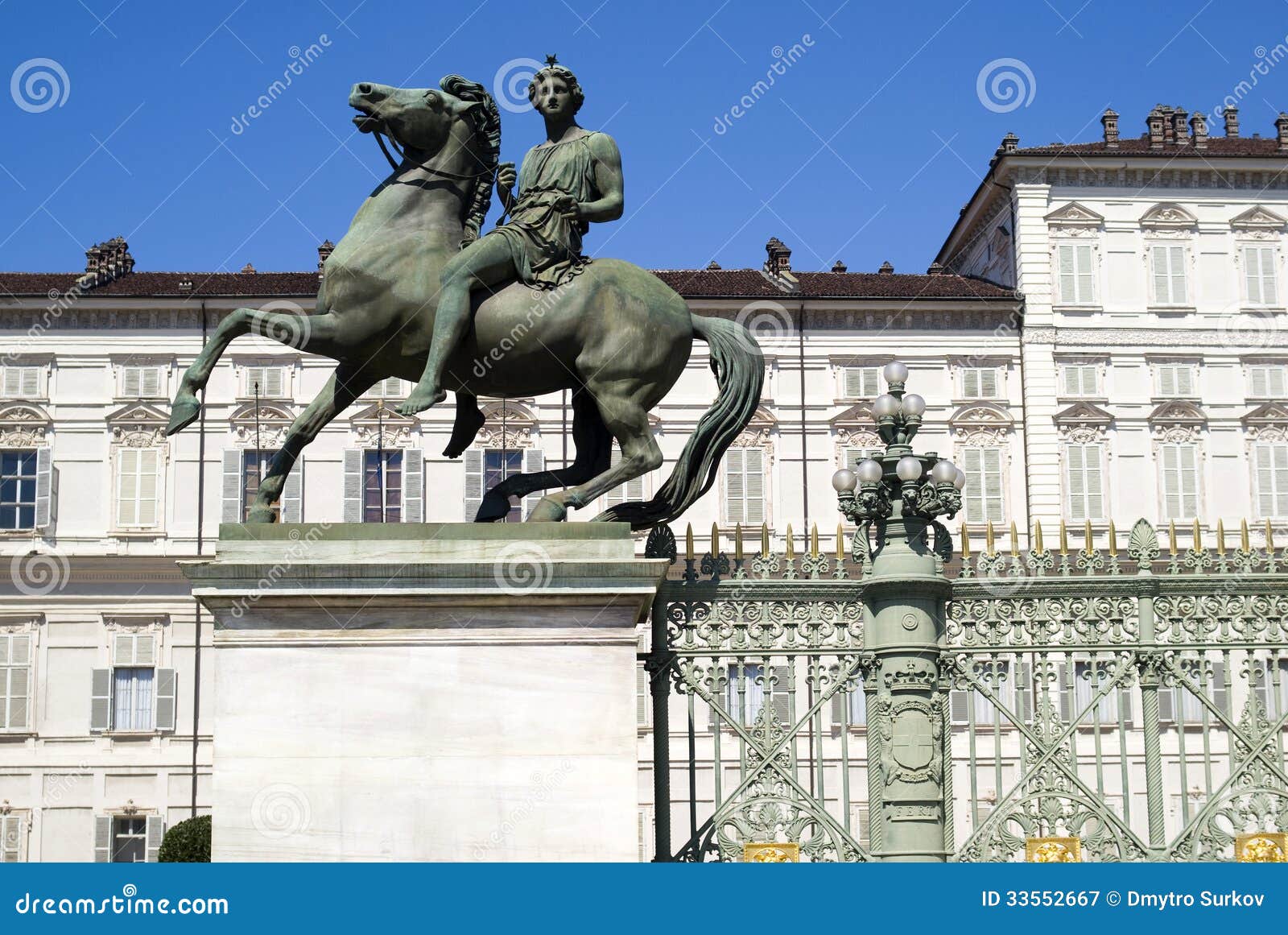 Equestrian statue in Turin stock image. Image of italian 33552667