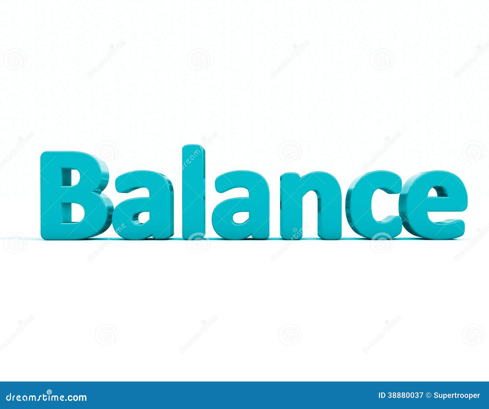 Equilíbrio da palavra 3d. Ícone do equilíbrio da palavra em um fundo branco. ilustração 3D.