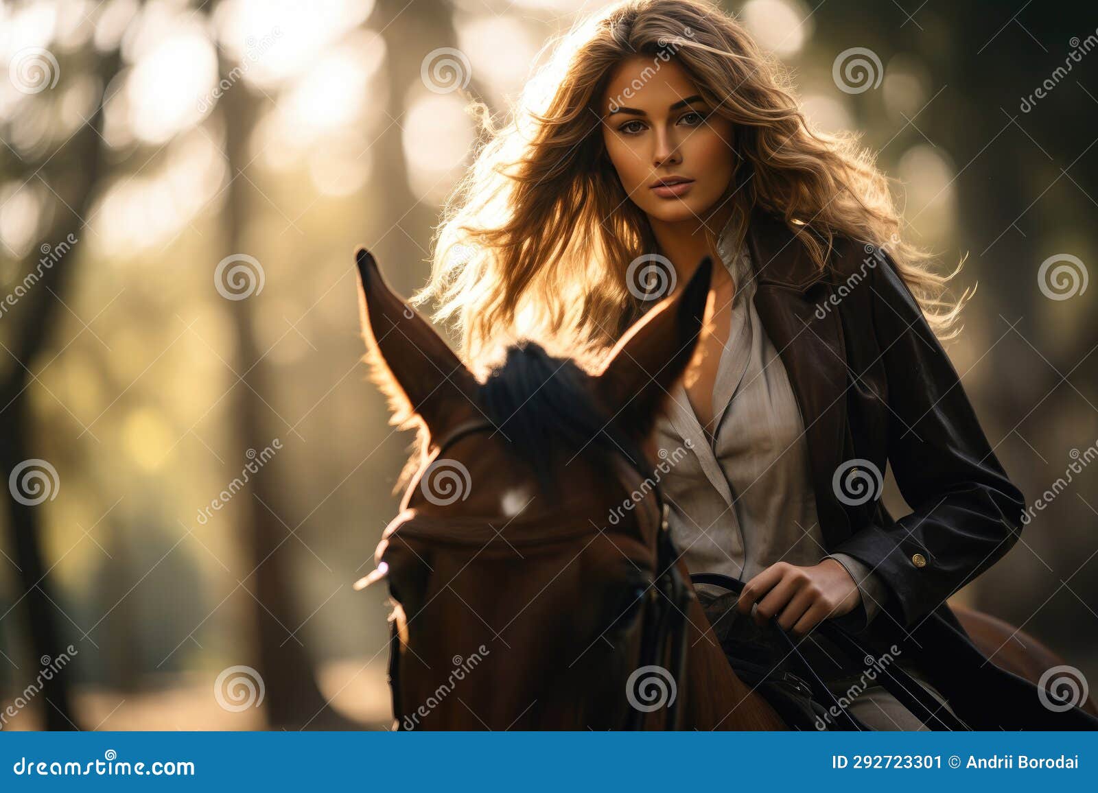 Equine Connection Lady and Her Horse. Stock Illustration