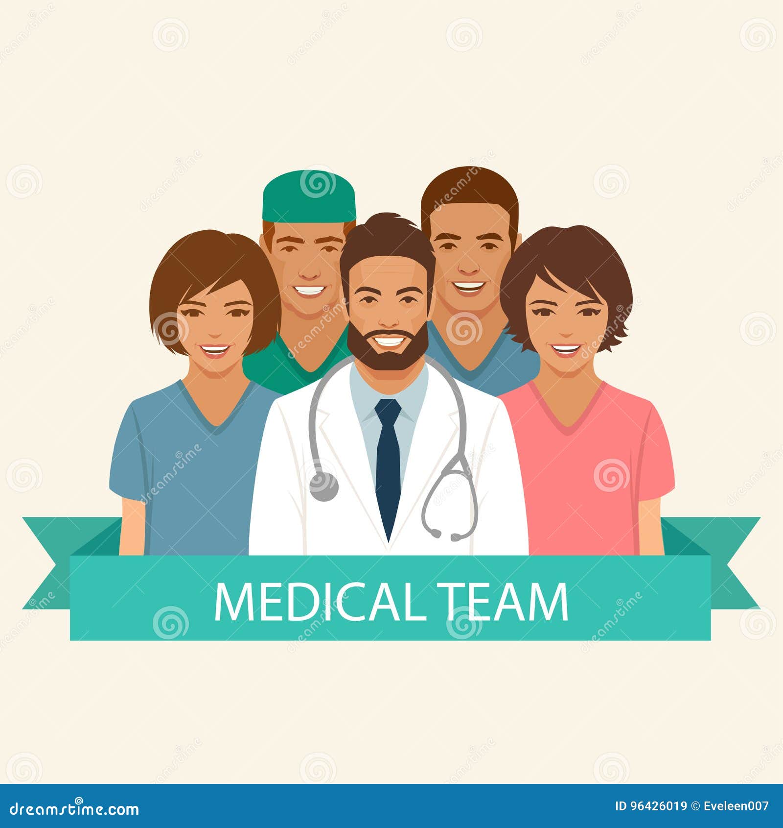 equipe médica de médicos e enfermeira. grupo de médicos vector
