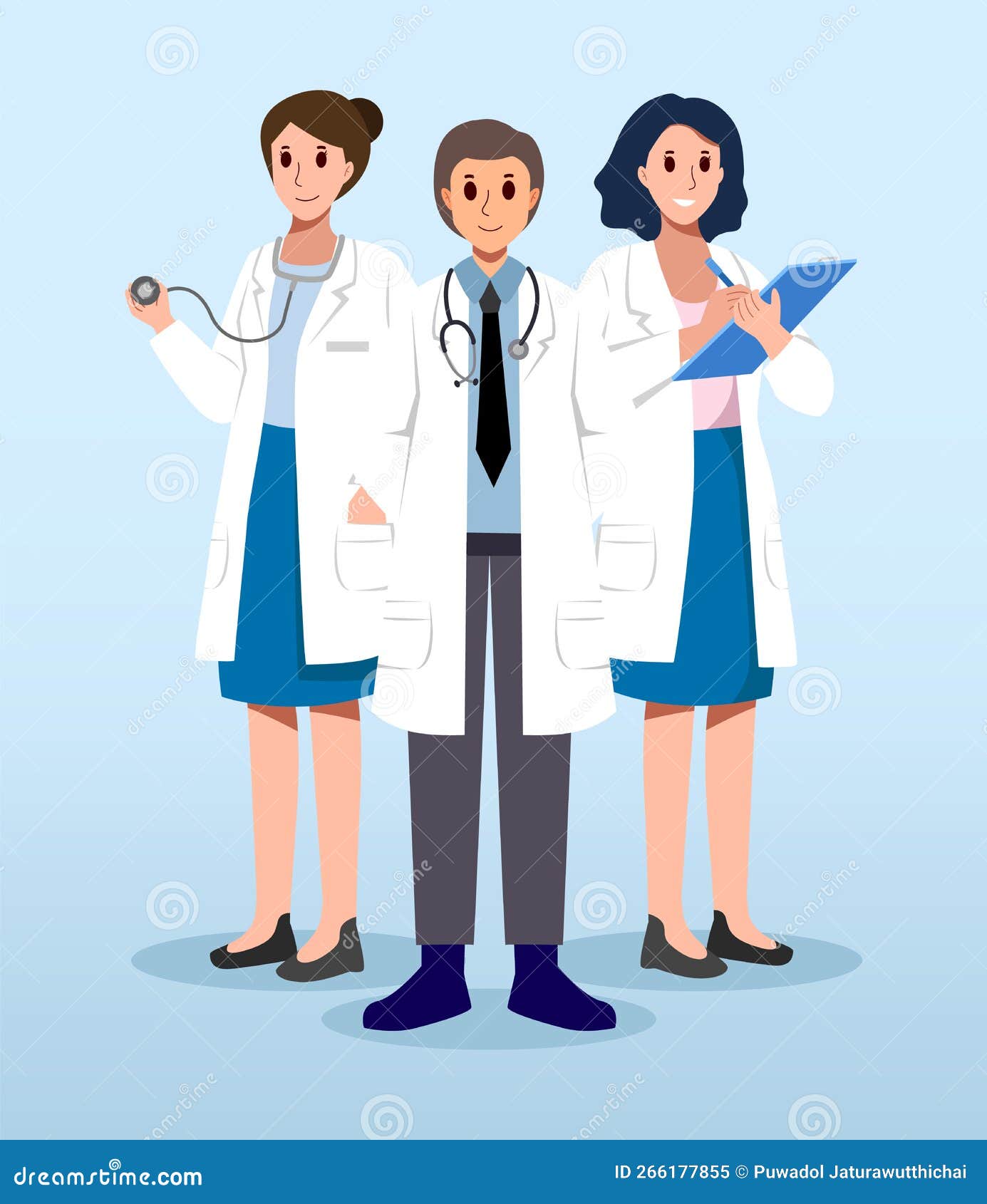 Equipe Médica. Médicos Masculinos E Femininos Com Casaco Branco.  Personagens Dos Desenhos Animados. Vetor. Royalty Free SVG, Cliparts,  Vetores, e Ilustrações Stock. Image 196798716