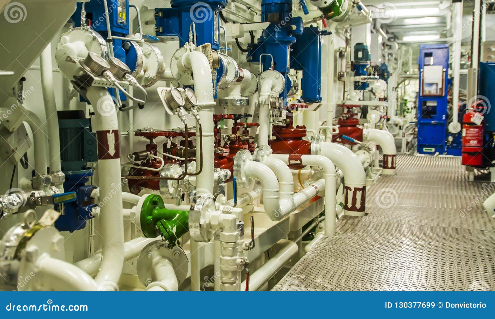 Equipment, Pipes and Valves Engine Room of a Ship Pow Stock Image - of chemistry, production: 130377699