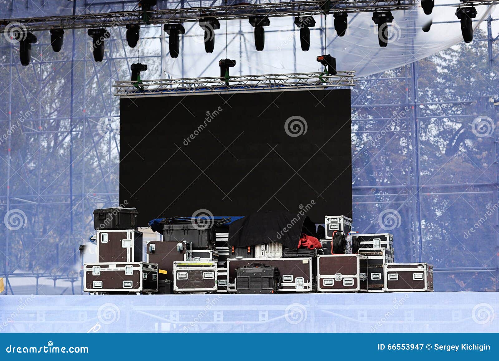 Equipment for a concert stock image. Image of boxes, concerts 66553947