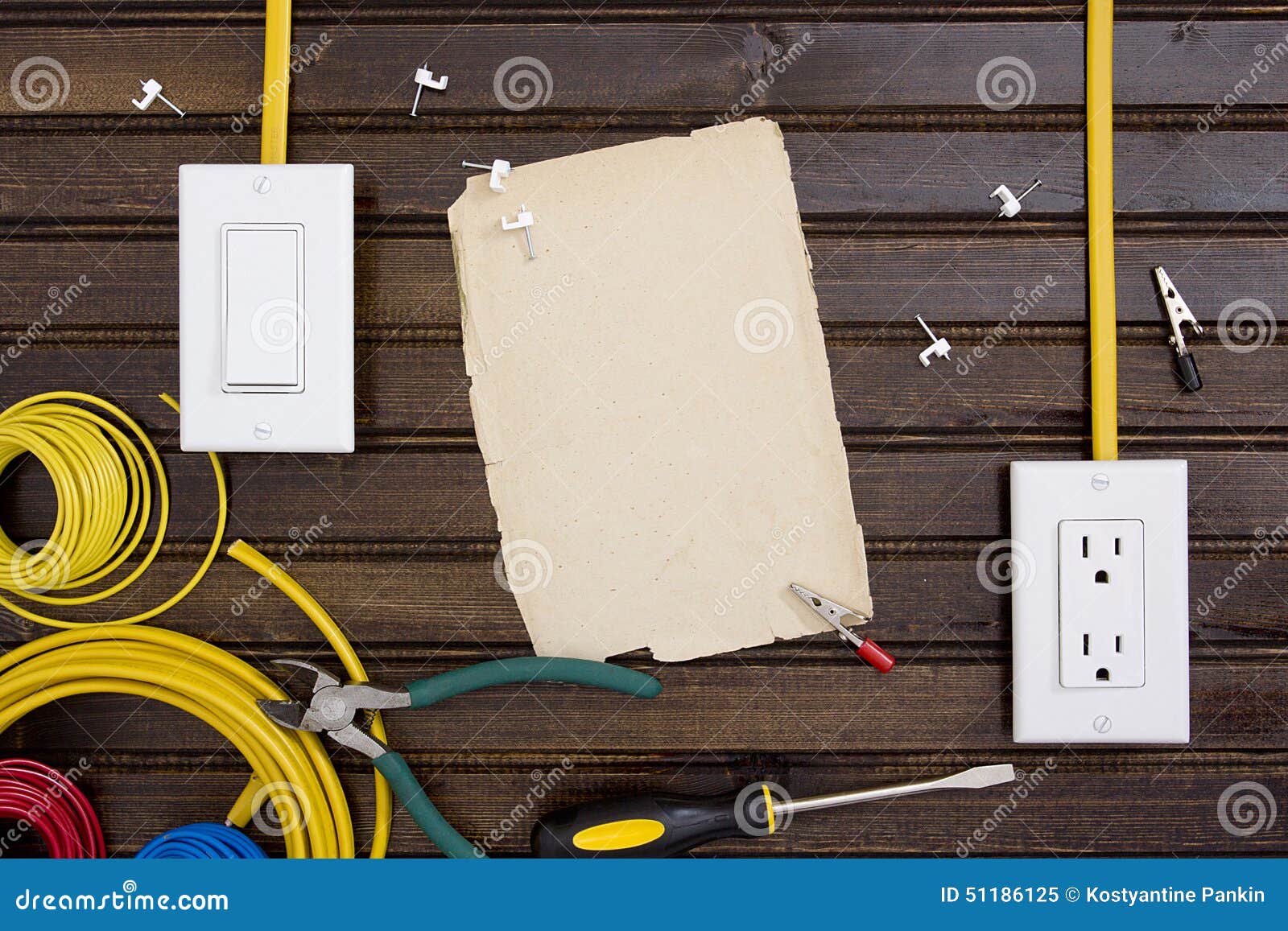 Equipment for Installing Electrical Outlets Stock Image Image of