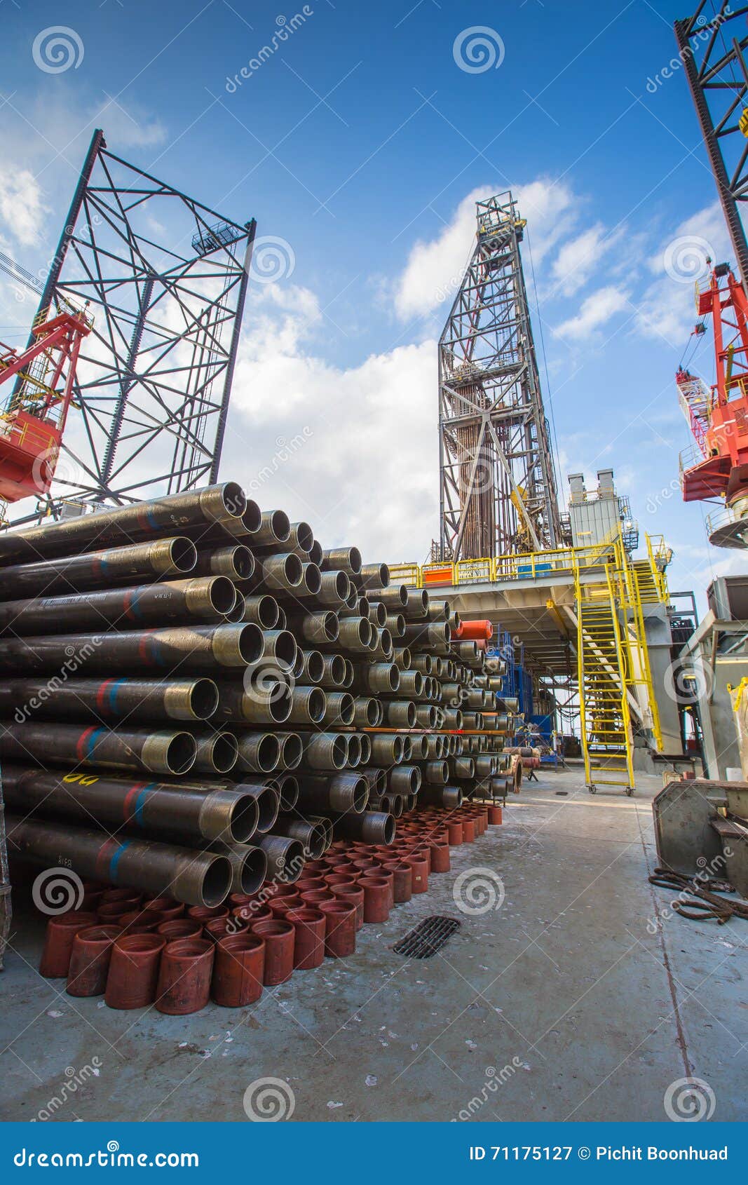 Equipment for Oil and Gas Completion at Drilling RIG Stock Image