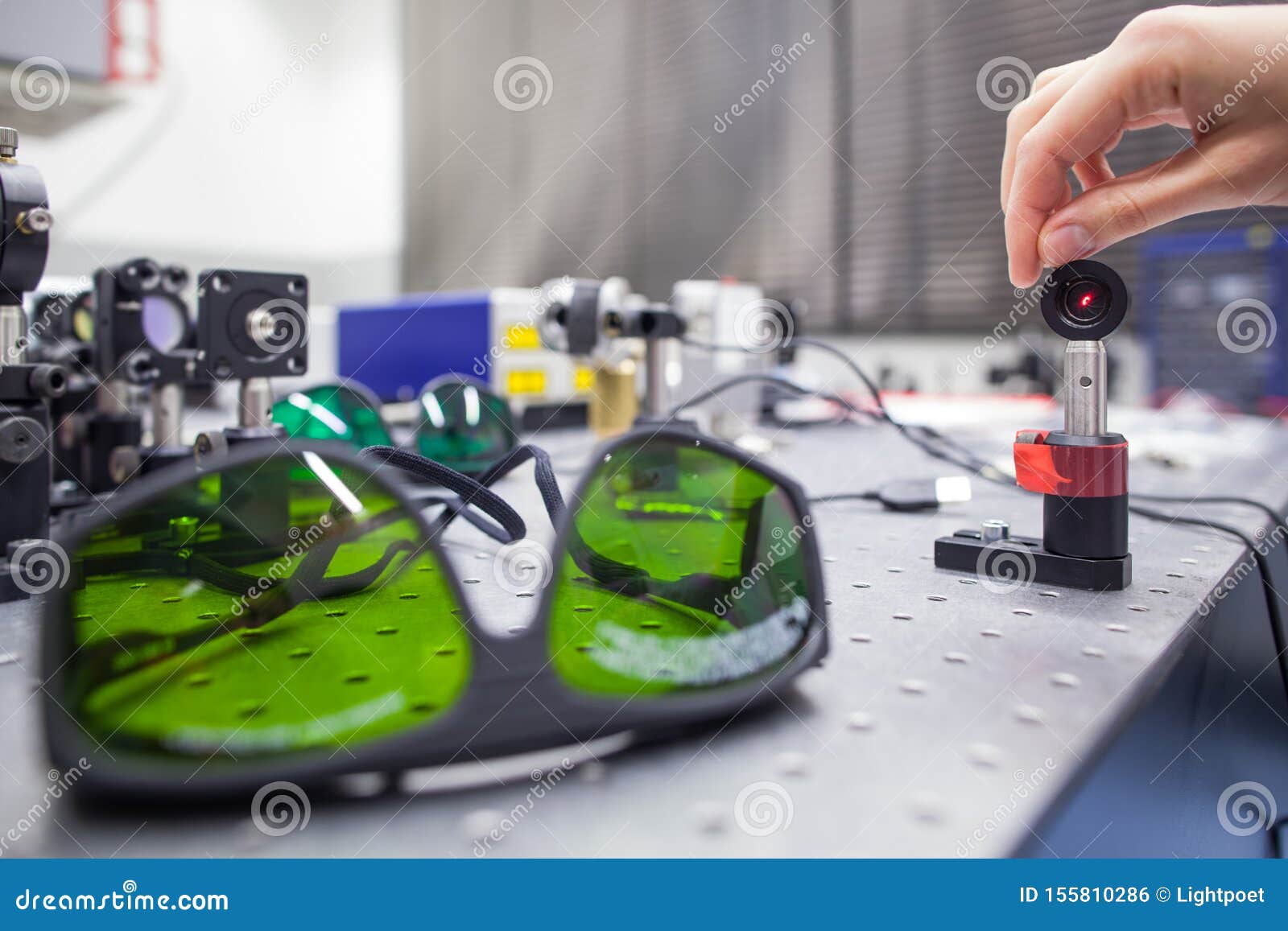 Equipment in a Quantum Optics Lab Stock Photo Image of cord, light