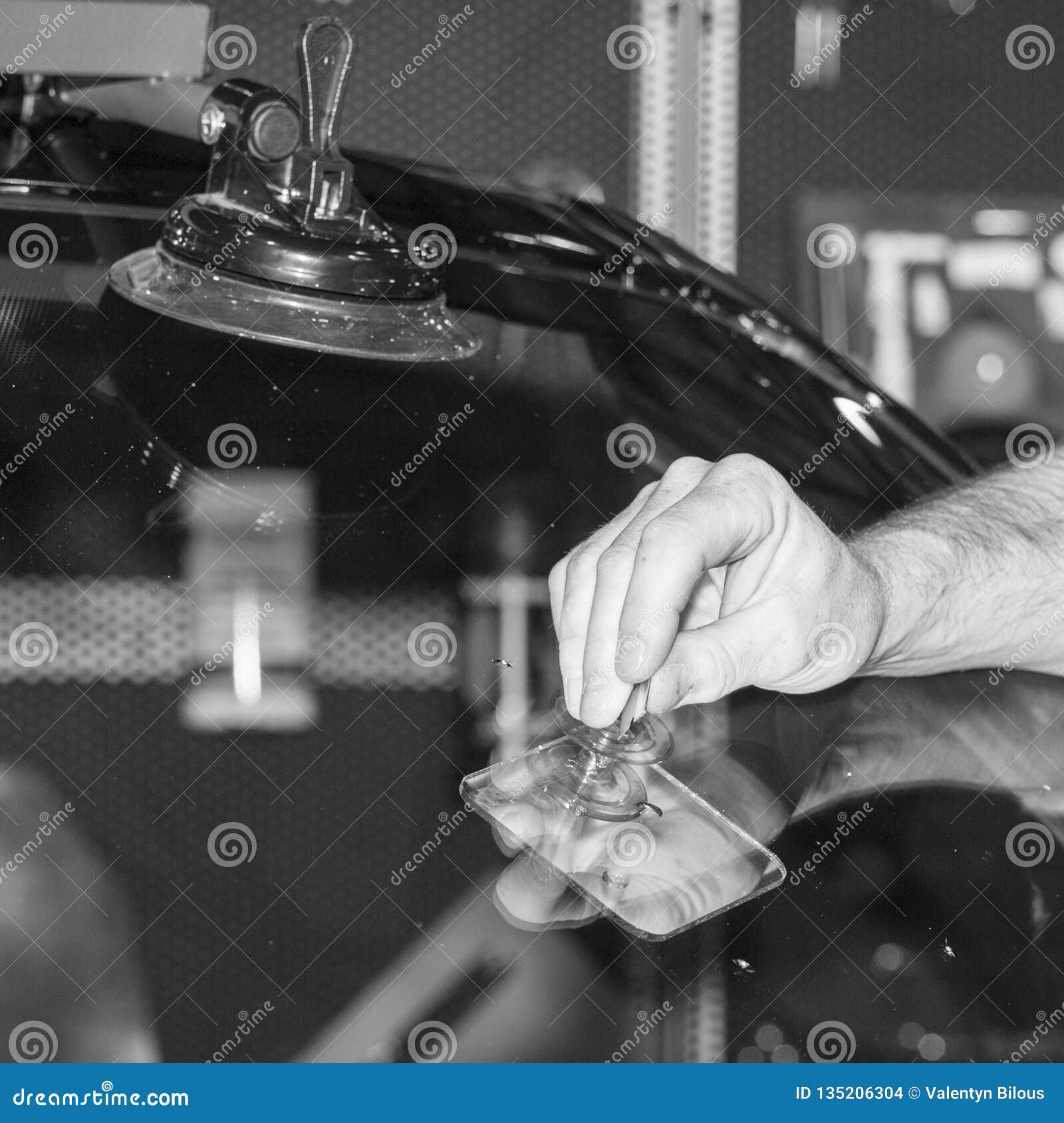 Equipment for Repairing a Damaged Car Windshield Stock Photo Image of