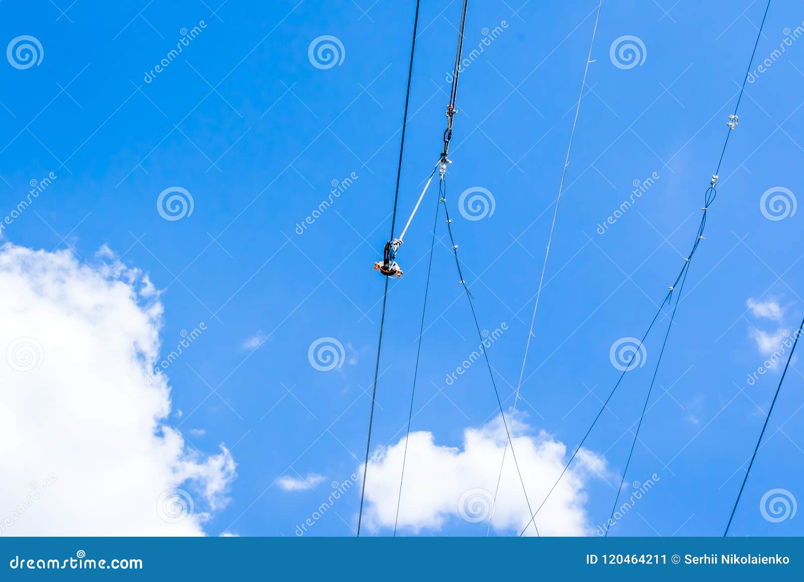 Equipment for Safe Trolling on a Steel Cable. Zipline Stock Image Image of feat, equipment