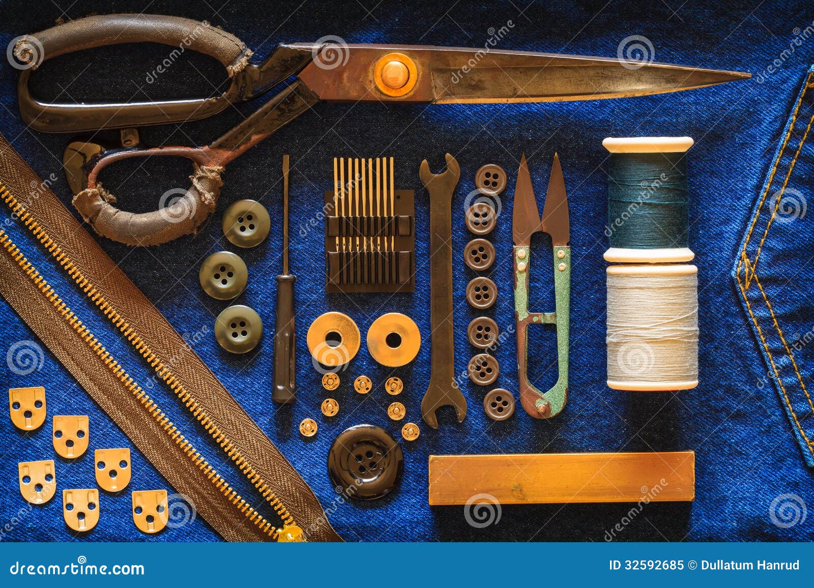 Equipment seamstress. stock image. Image of bolt, notions 32592685
