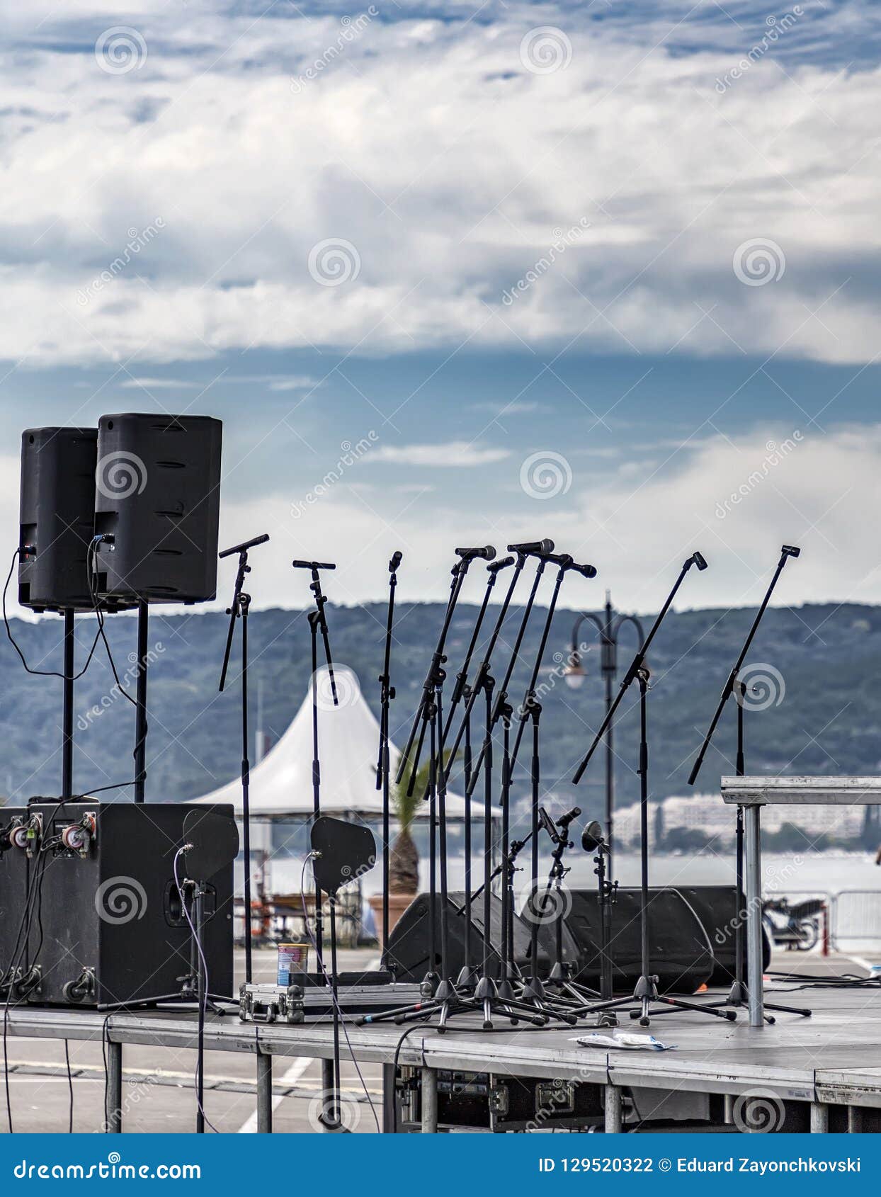 Equipment on Stage Preparation Stock Photo Image of concert
