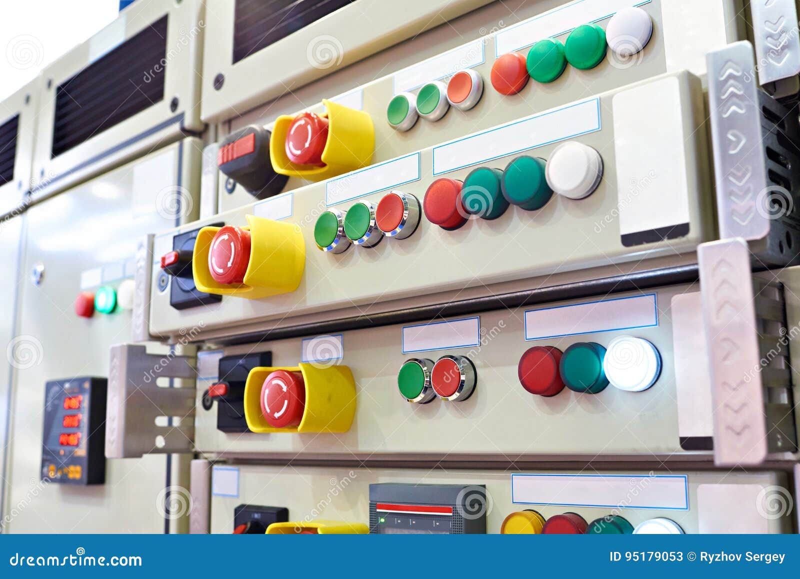 Equipment and Systems Control Stand in Industrial Plant Stock Image