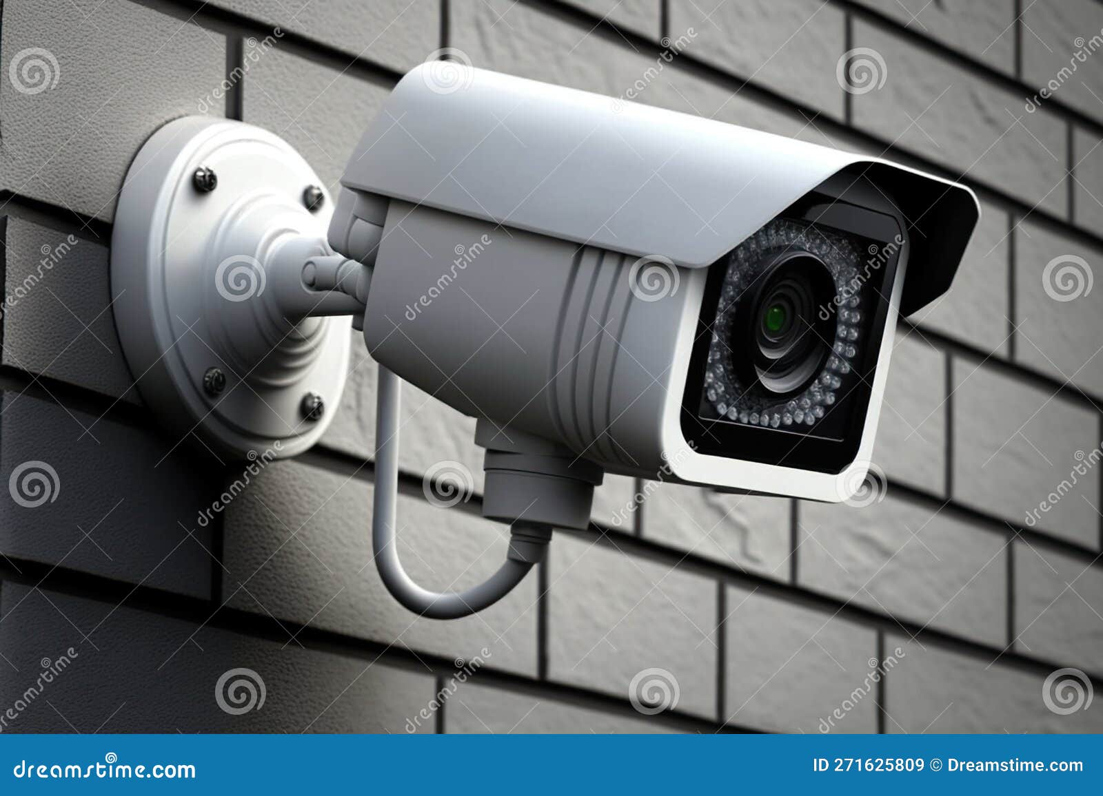Equipo de cámaras de seguridad de vigilancia cctv en una casa torre y un  edificio montado en una pared para el sistema de seguridad exterior ia  generativa