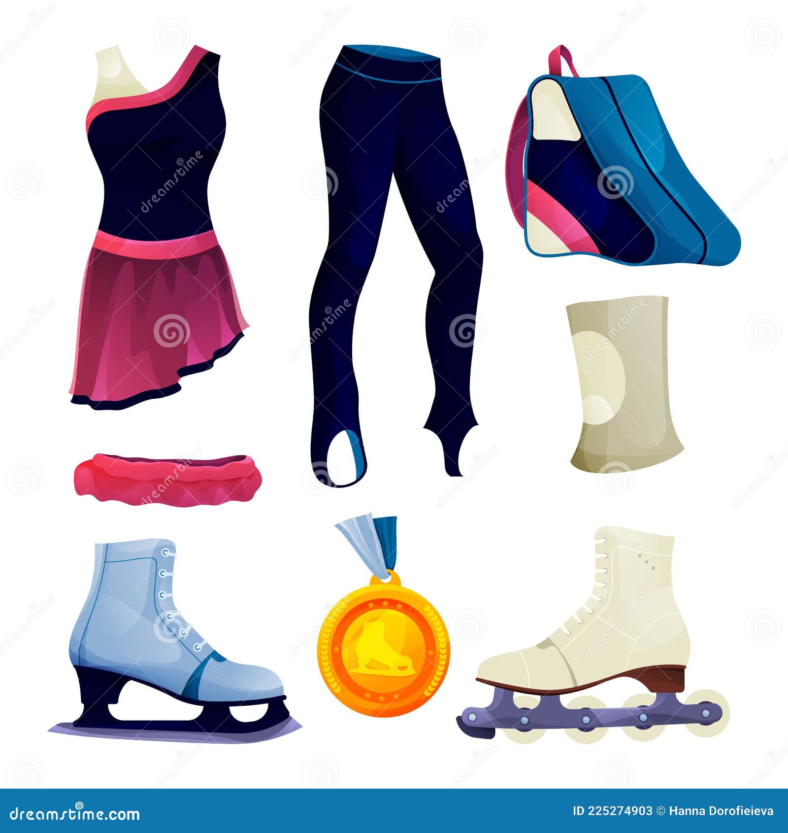 Equipo De Patinaje Sobre Hielo O Patinaje Sobre Hielo Ilustración del  Vector - Ilustración de patinador, icono: 225274903
