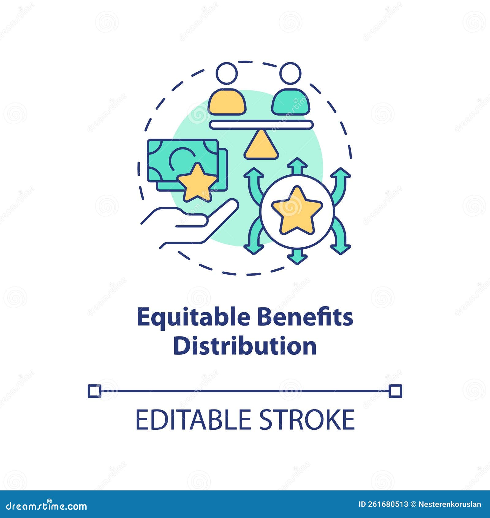 Equitable Benefits Distribution Turquoise Concept Icon Cartoon Vector equitable-benefits-distribution-turquoise-concept-icon-cartoon-vector