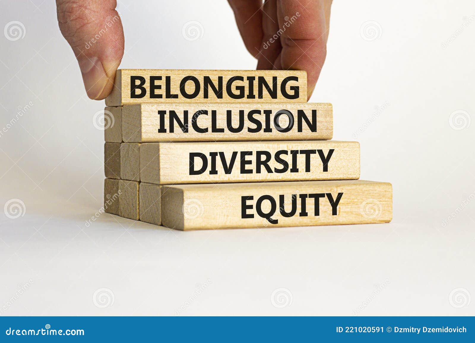 Equity, Diversity, Inclusion and Belonging Symbol. Wooden Blocks with ...