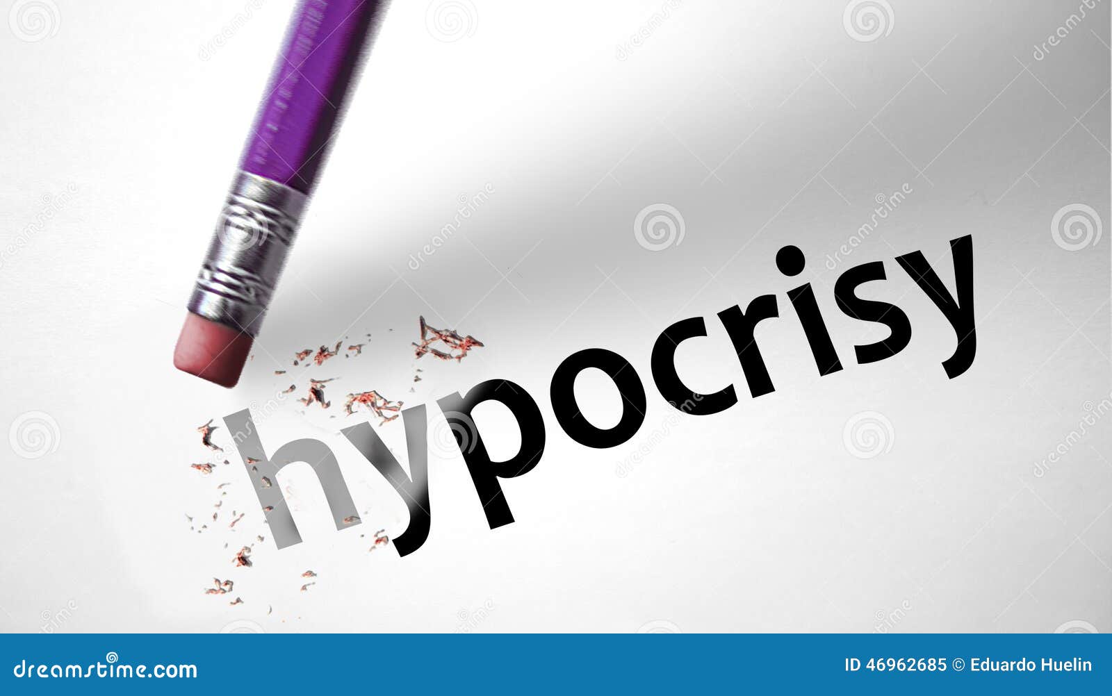 Eraser Deleting the Word Hypocrisy Stock Image Image of icon, eraser