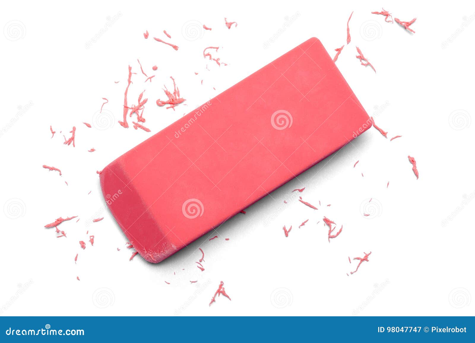 eraser pink erasing top view