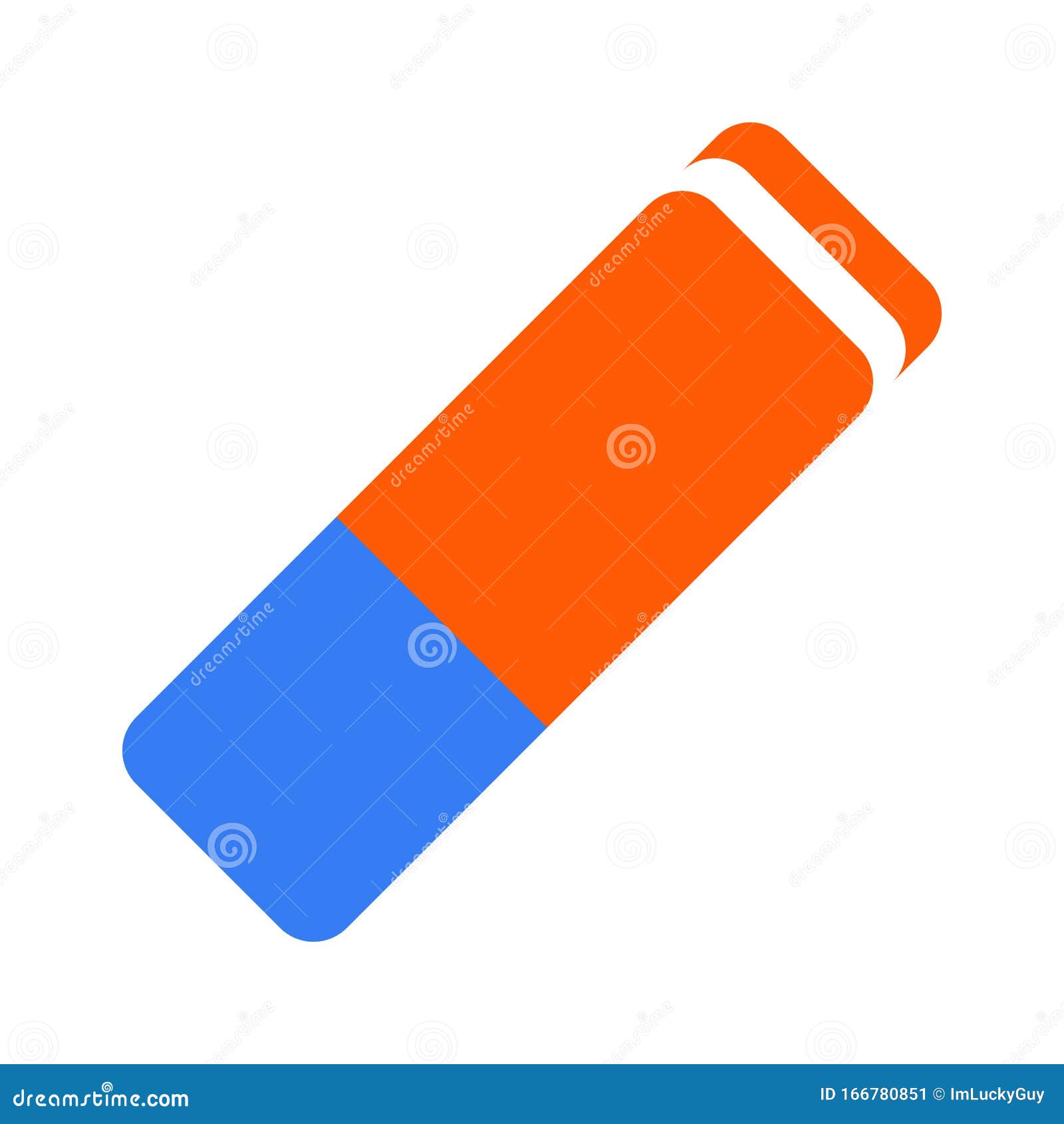 Eraser Vector Isolated. School Rubber, Office Stationery Element Stock
