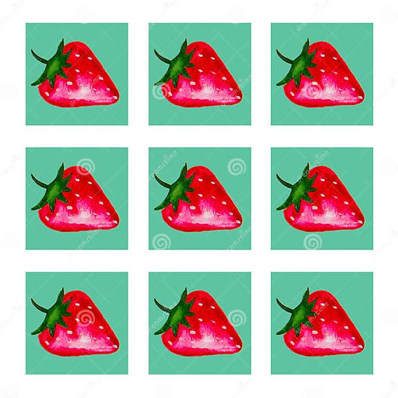  Foto zu Erdbeeren Gemalt Im Aquarell Stock Abbildung - Illustration von 