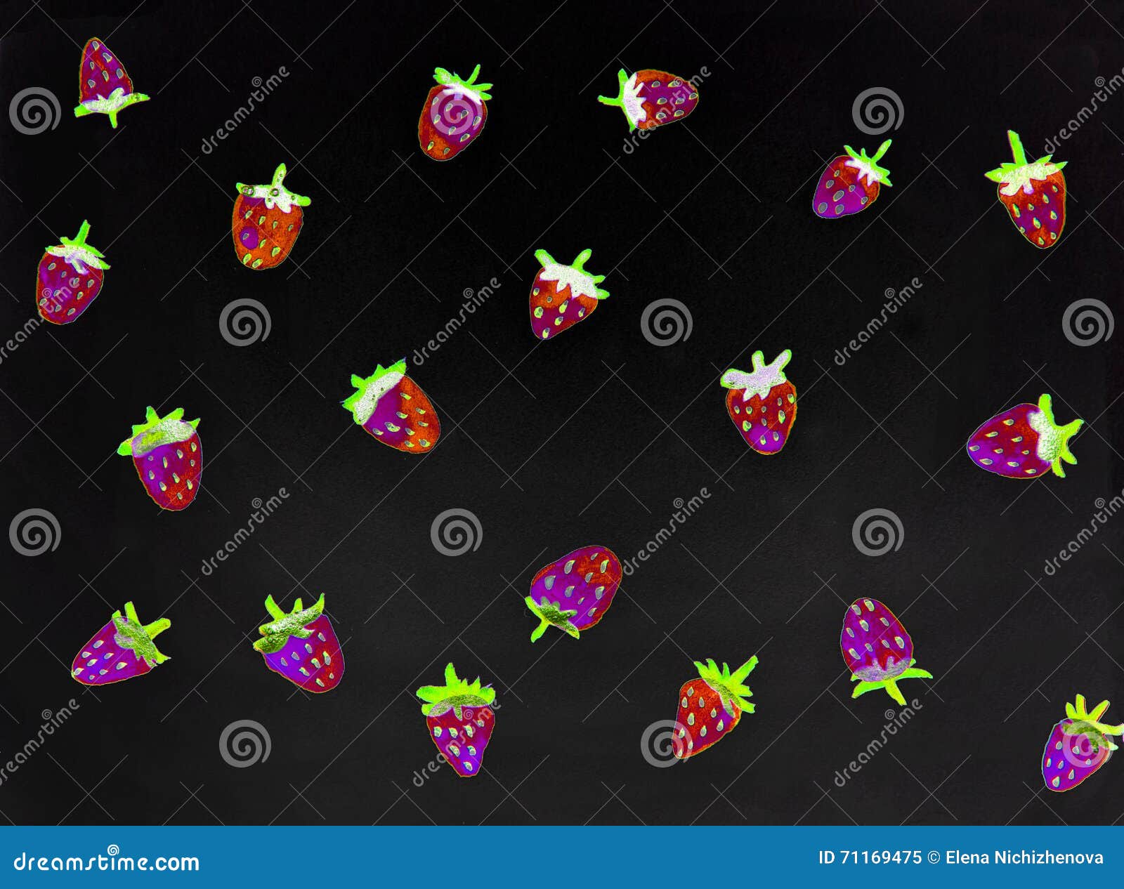  Erdbeeren Gemalt Im Aquarell Stock Abbildung - Illustration von Bildidee 