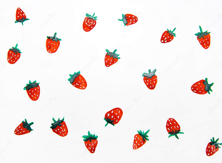  Erdbeeren Gemalt Im Aquarell Stock Abbildung - Illustration von Illustration 
