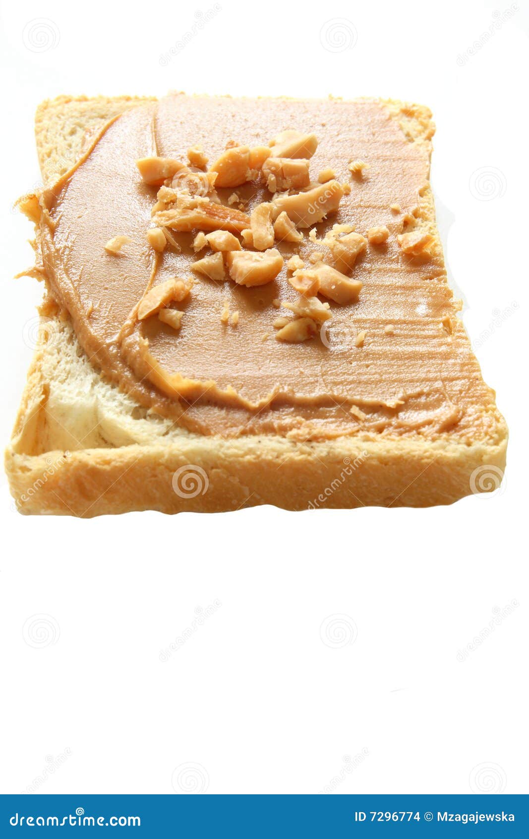 Erdnussbutter stockfoto. Bild von abendessen, brot, braun - 7296774