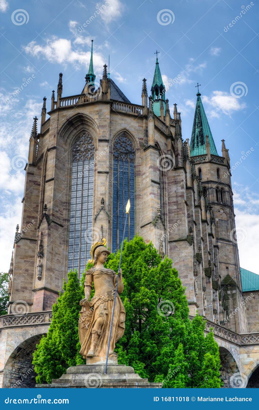 Erfurt Cathedral stock photo. Image of cross, cathedral ...