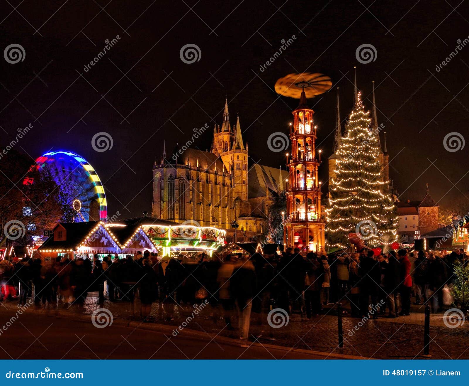 Erfurt christmas market stock image. Image of illuminated 48019157
