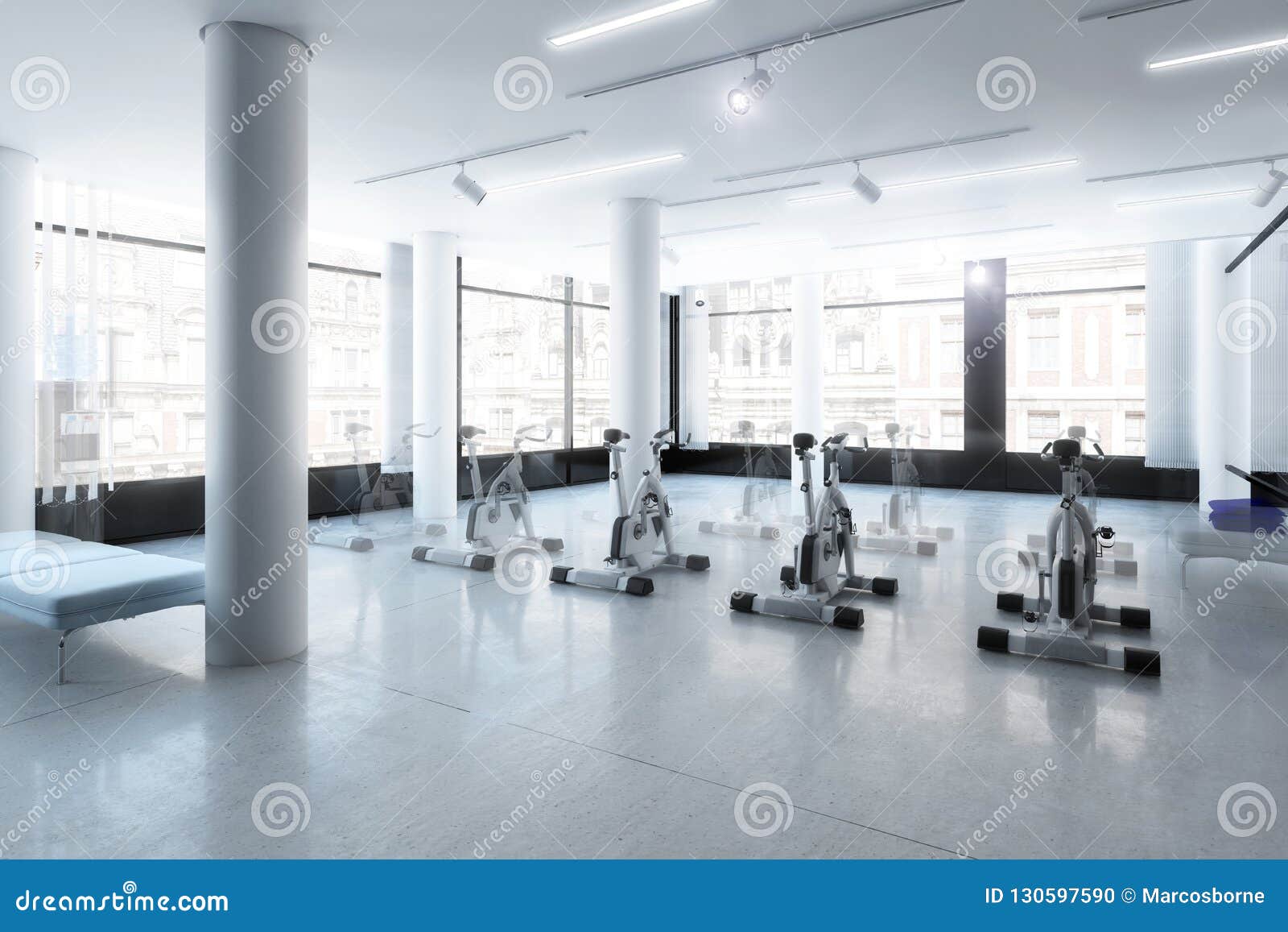 Ergometer in the Fitness Center Concept Stock Illustration - Illustration  of generated, spinning: 130597590
