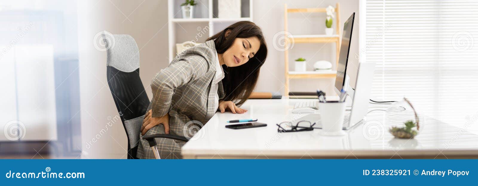 Ergonomic Computer Chair Bad Posture Stock Image Image of sitting