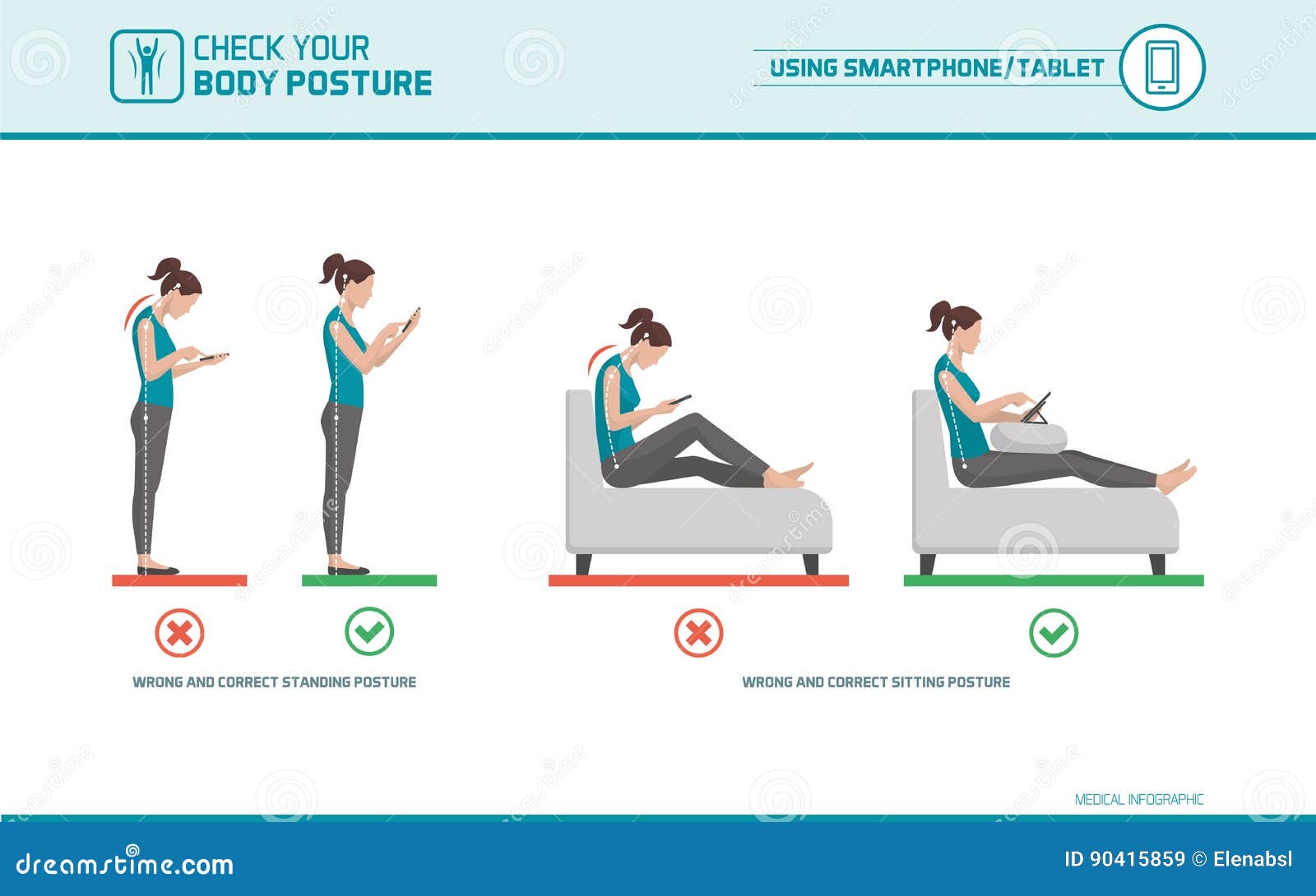Ergonomía de Smartphone ilustración del vector. Ilustración de backbone