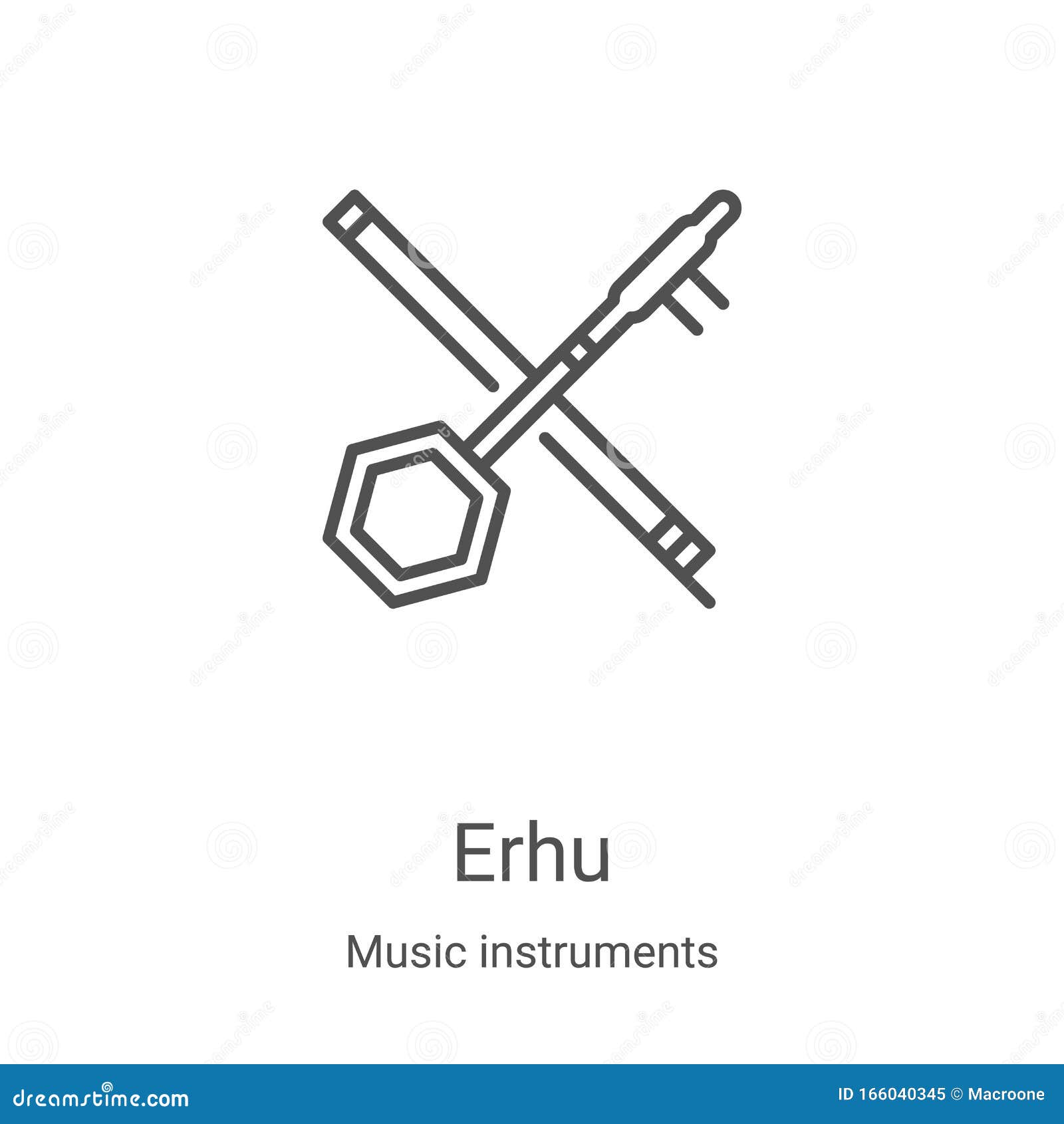 erhu icon  from music instruments collection. thin line erhu outline icon  . linear  for use on web