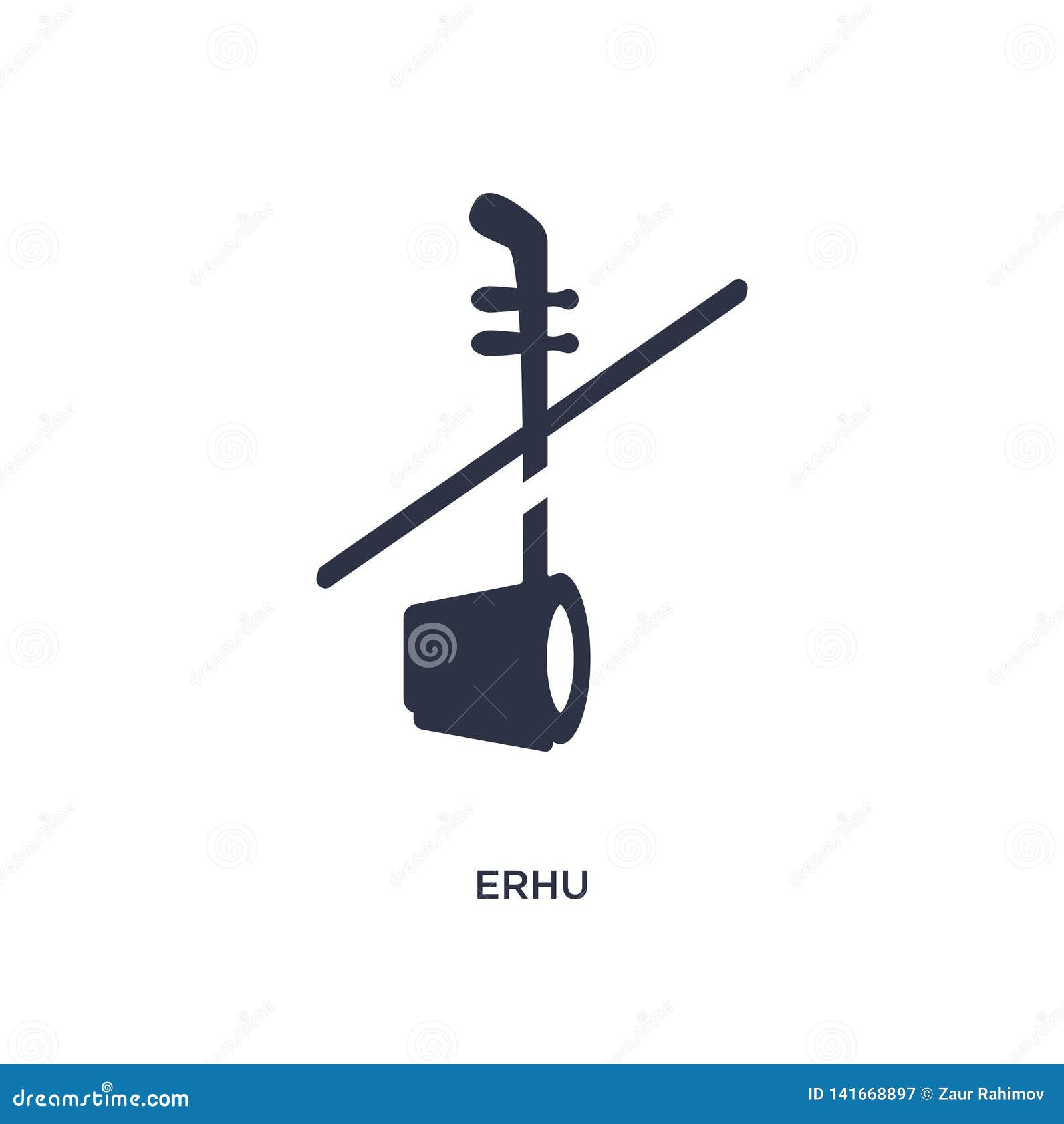 erhu icon on white background. simple   from asian concept