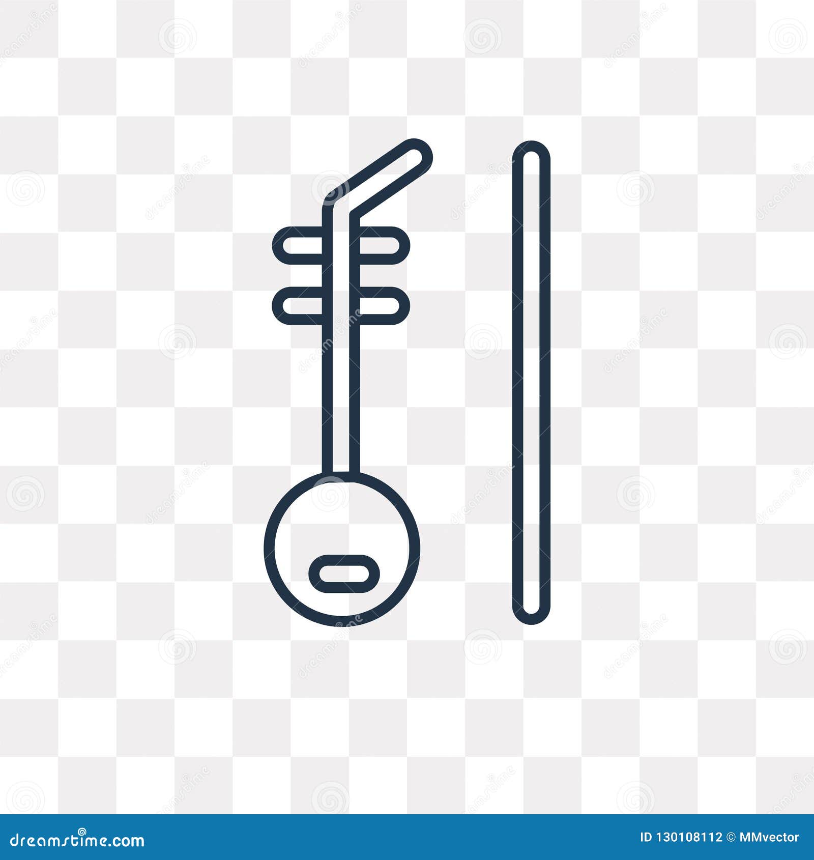 erhu  icon  on transparent background, linear erhu
