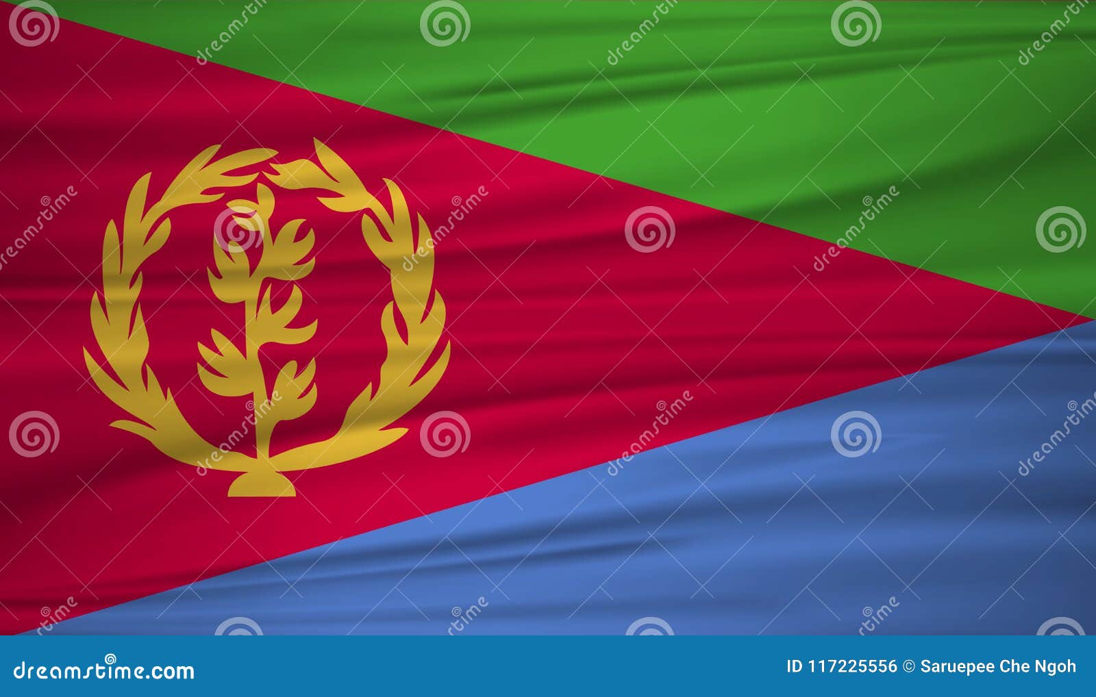 Download Eritrea Flag Vector. Vector Flag Of Eritrea Blowig In The Wind. Stock Vector - Illustration of ...