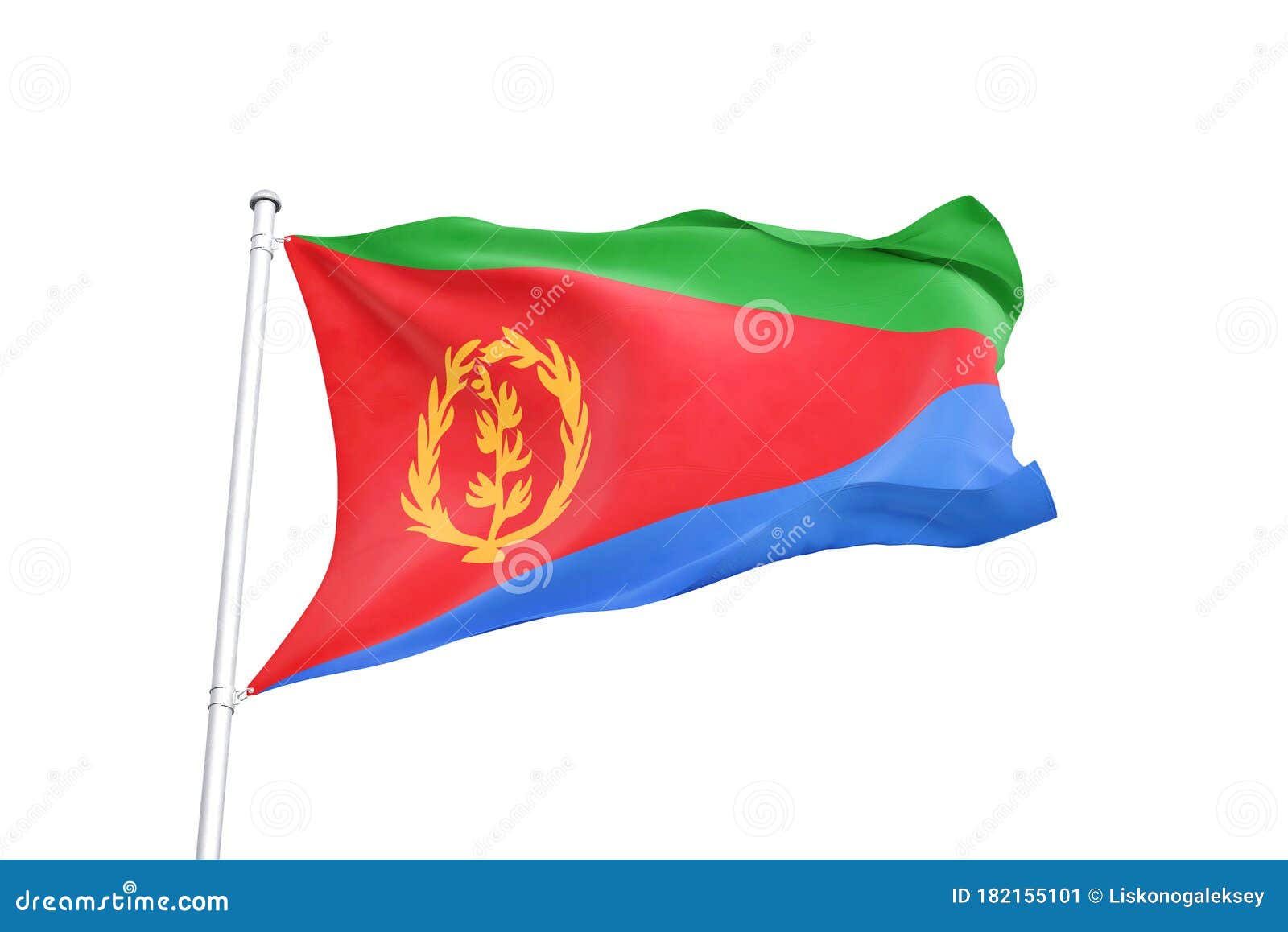 Download Eritrea Flag Waving White Background 3D Illustration Stock Illustration - Illustration of ...