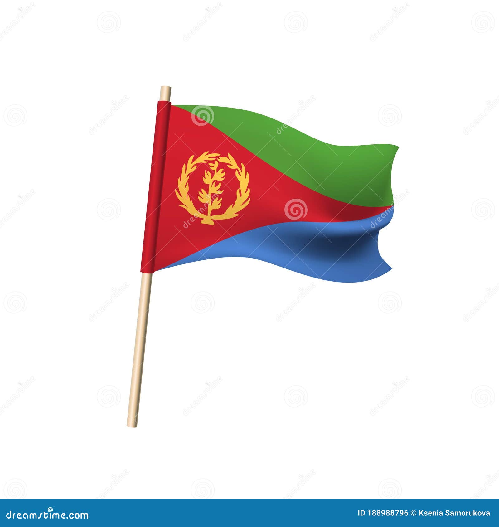Download Eritrea Flag On White Background Stock Vector - Illustration of concept, layers: 188988796