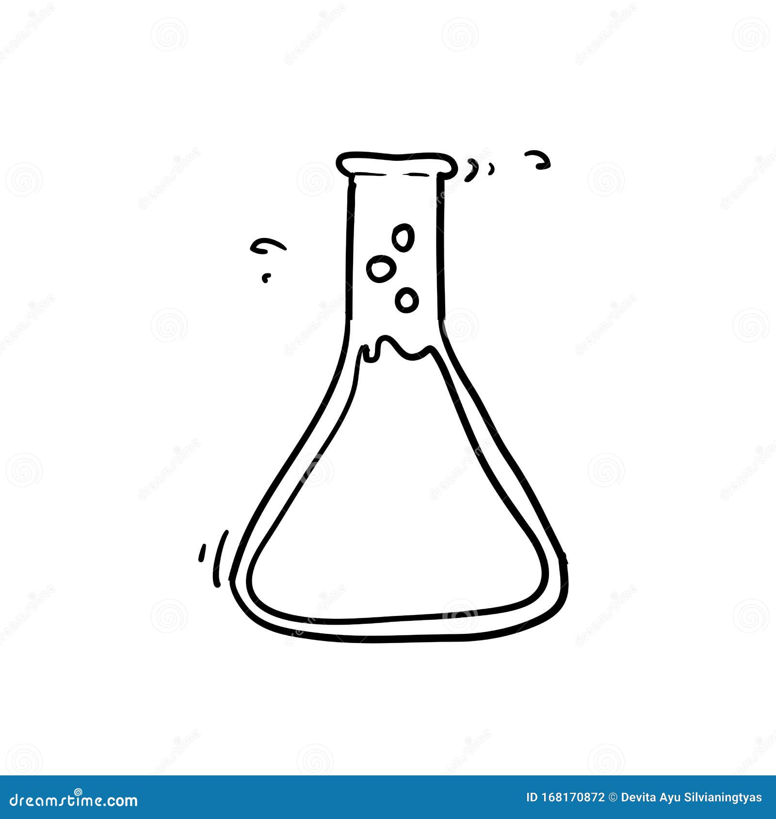 Erlenmeyer Flask Icon Illustration with Doodle Style Stock Vector ...