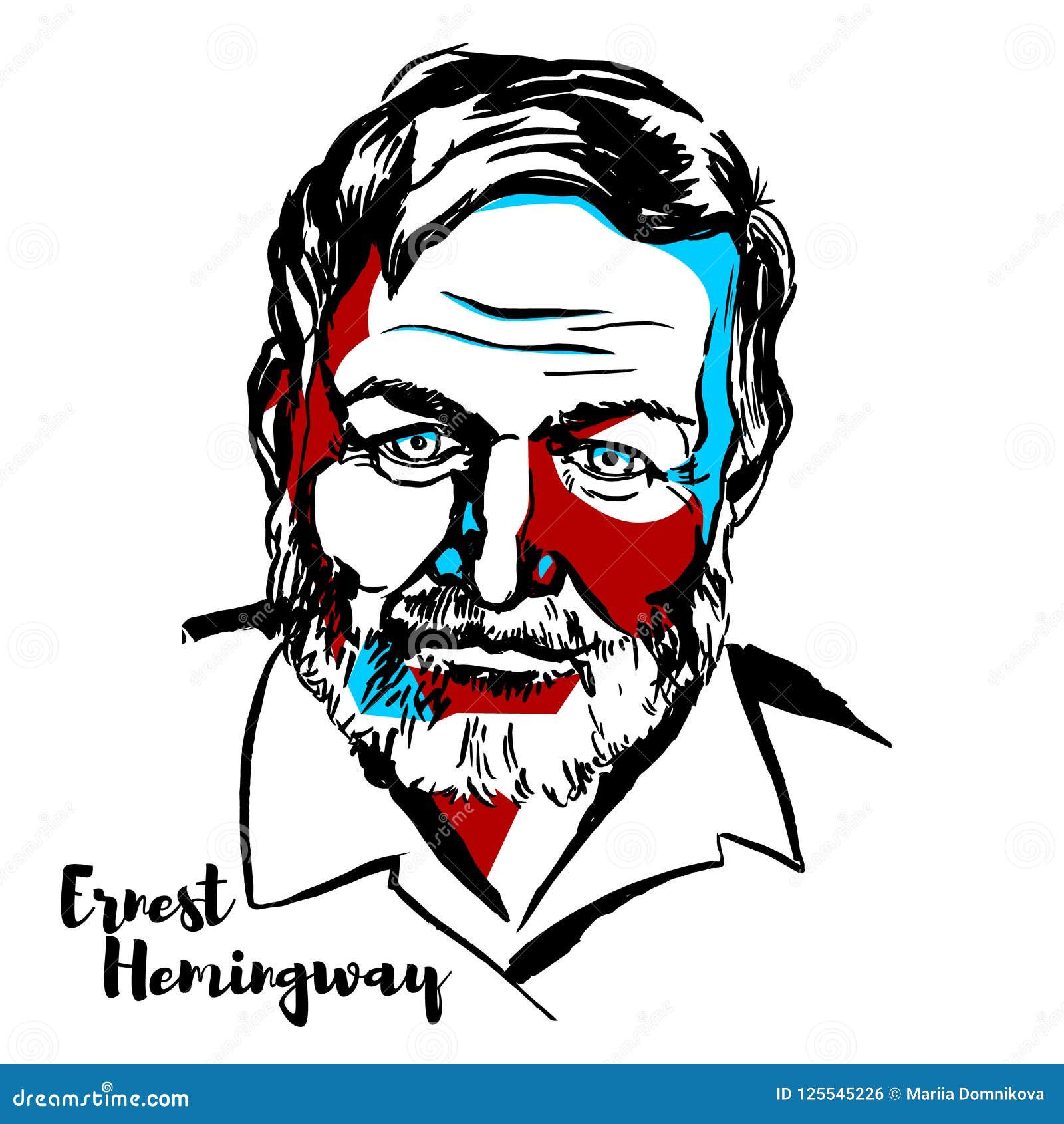 Ernest Hemingway Portrait foto editorial. Ilustração de hemingway