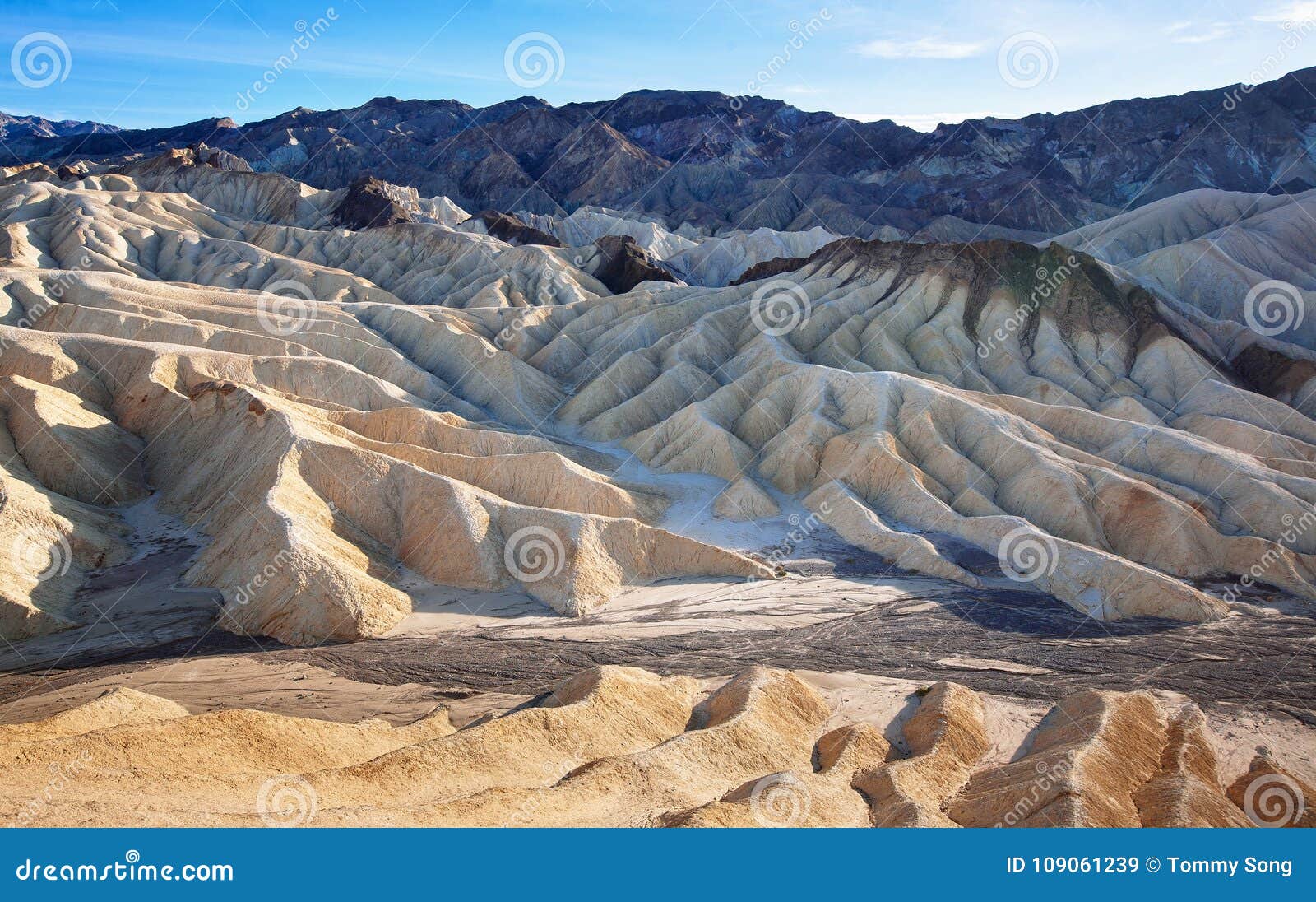 eroded geology of death valley zabriskie point