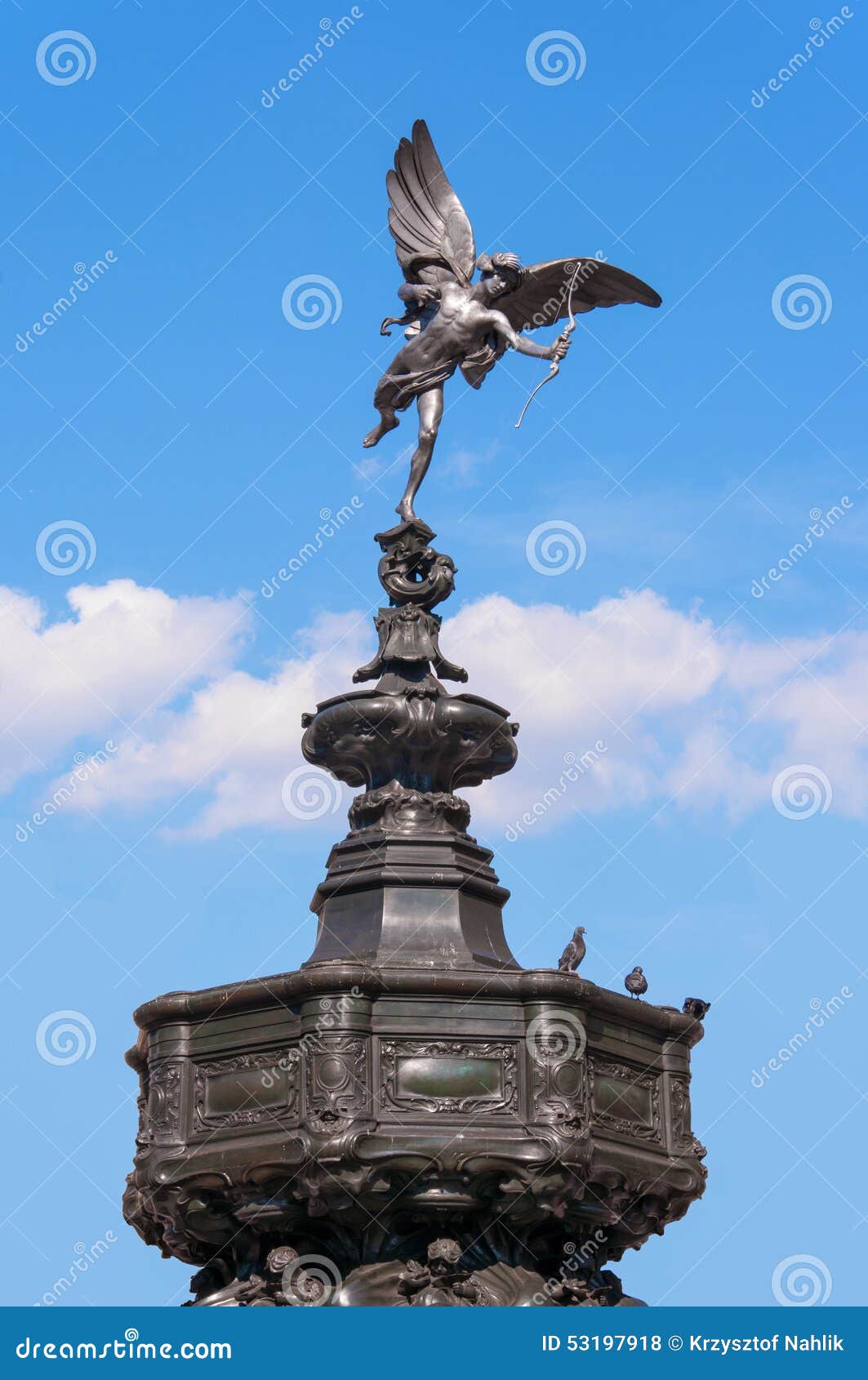 eros / anteros statue at piccadilly circus, london