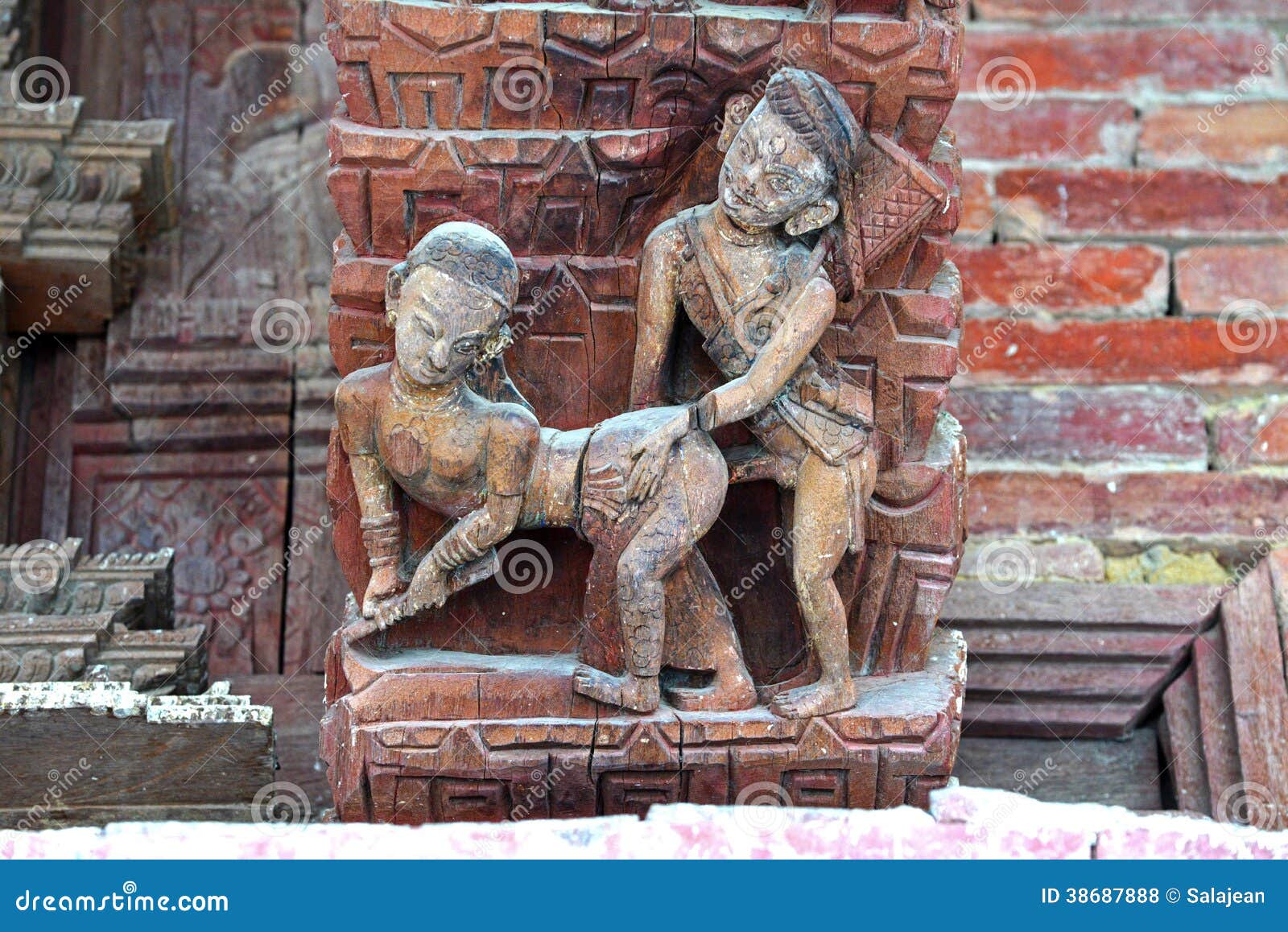 Erotic Carving, Kama Sutra Position Stock Photo - Image of kathmandu,  hinduism: 38687888