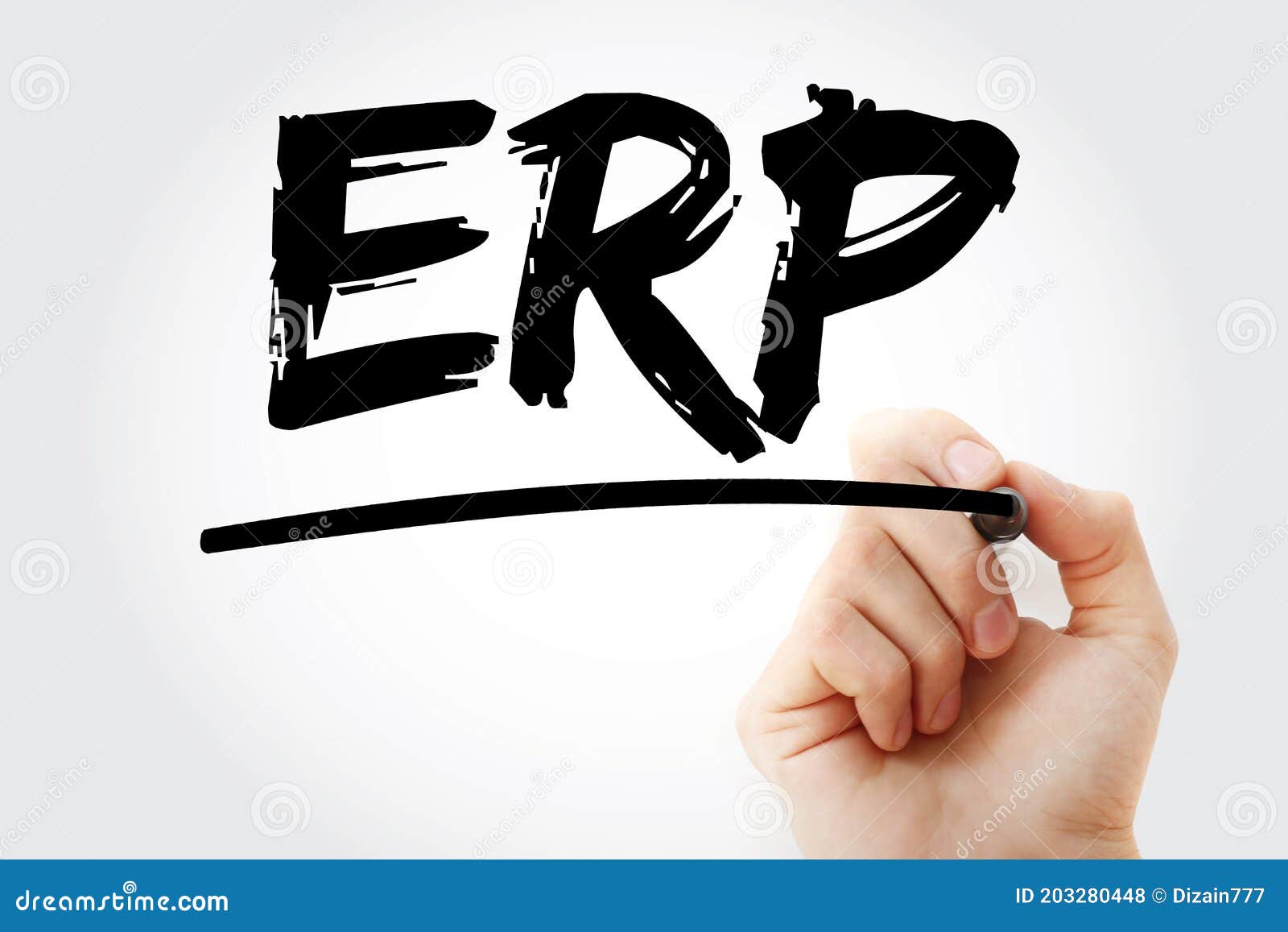ERP Enterprise Resource Planning Acronym with Marker, Business