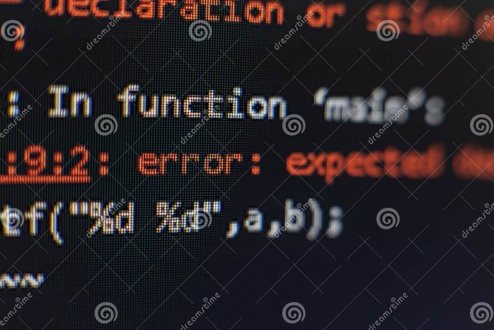 Error Code on a Screen. Programming Language Stock Photo - Image of ...