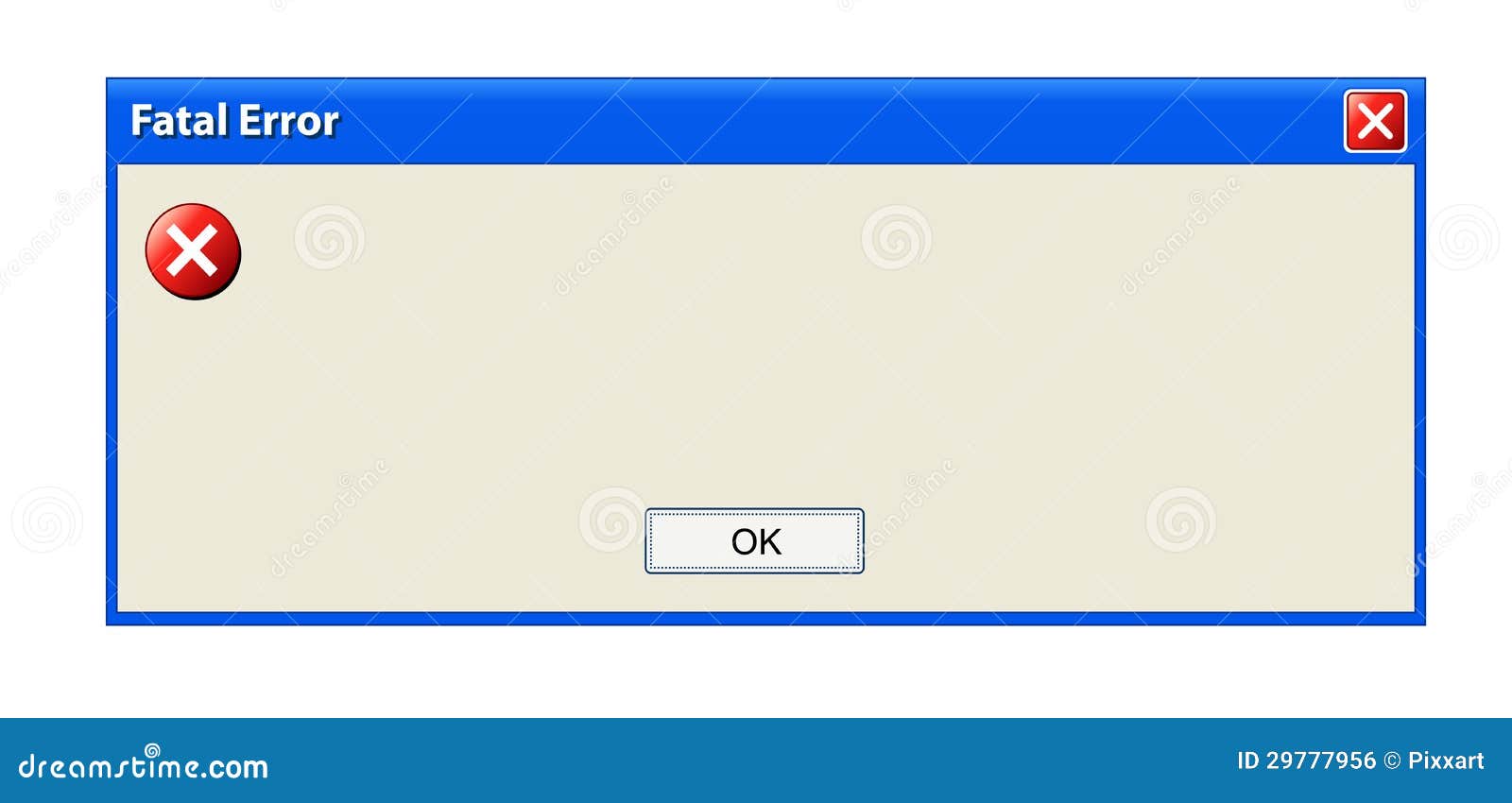 error pop up window