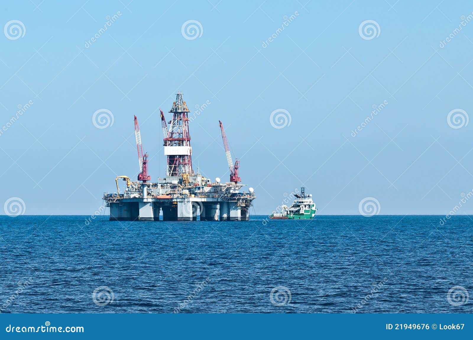 ERRV (standby) Vessel and Oil Rig Stock Photo Image of crane, errv