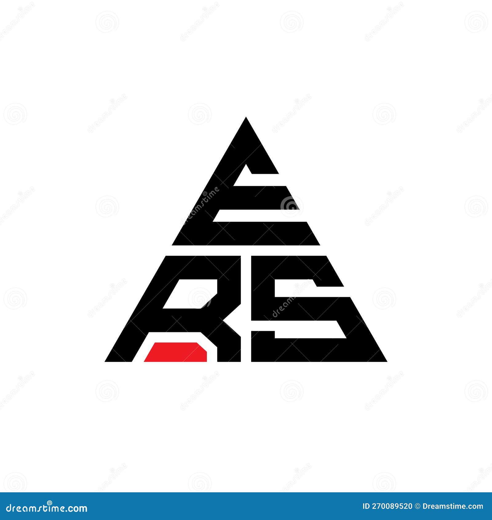ers triangle letter logo  with triangle . ers triangle logo  monogram. ers triangle  logo template with red