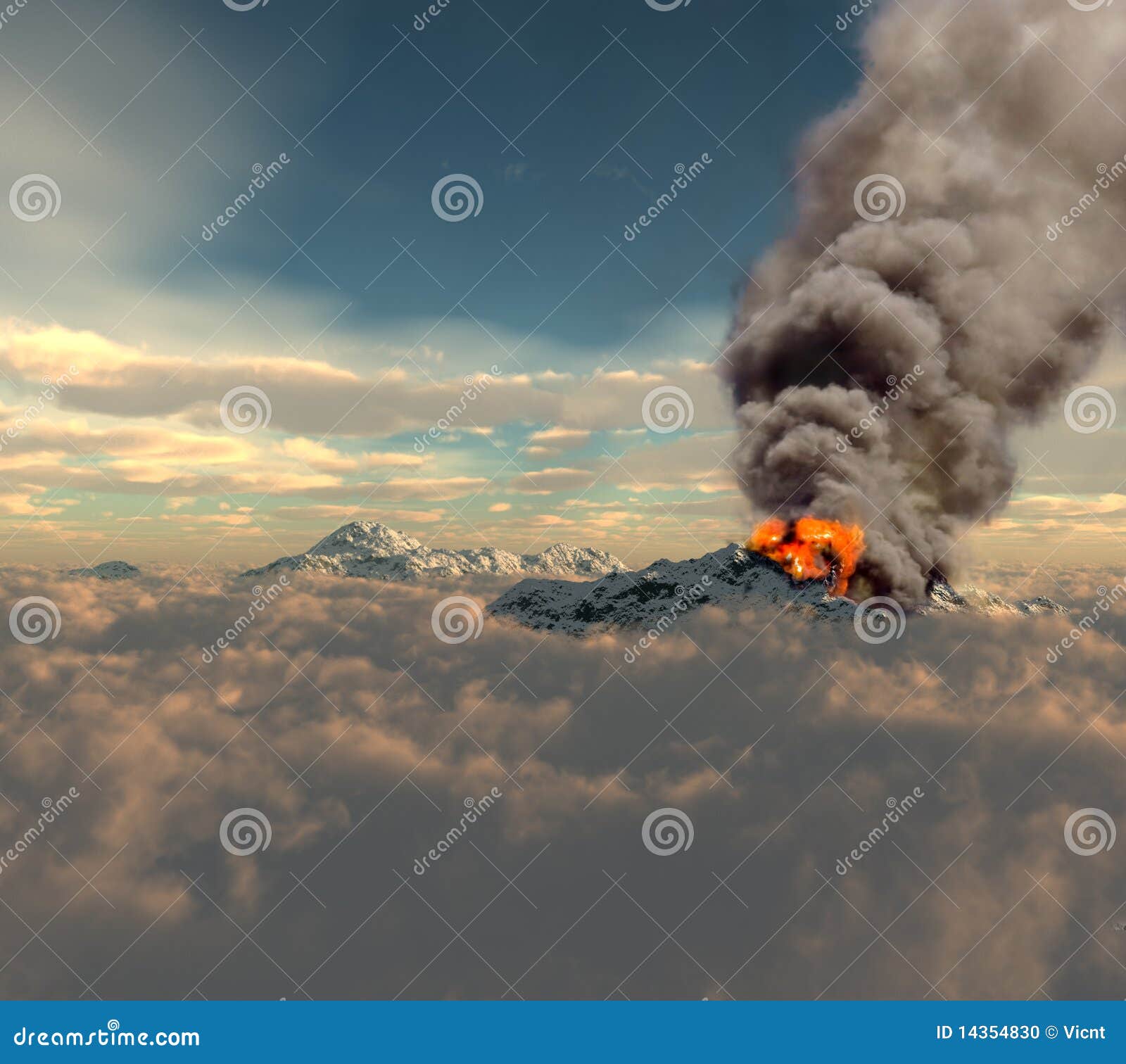 erupting of volcano